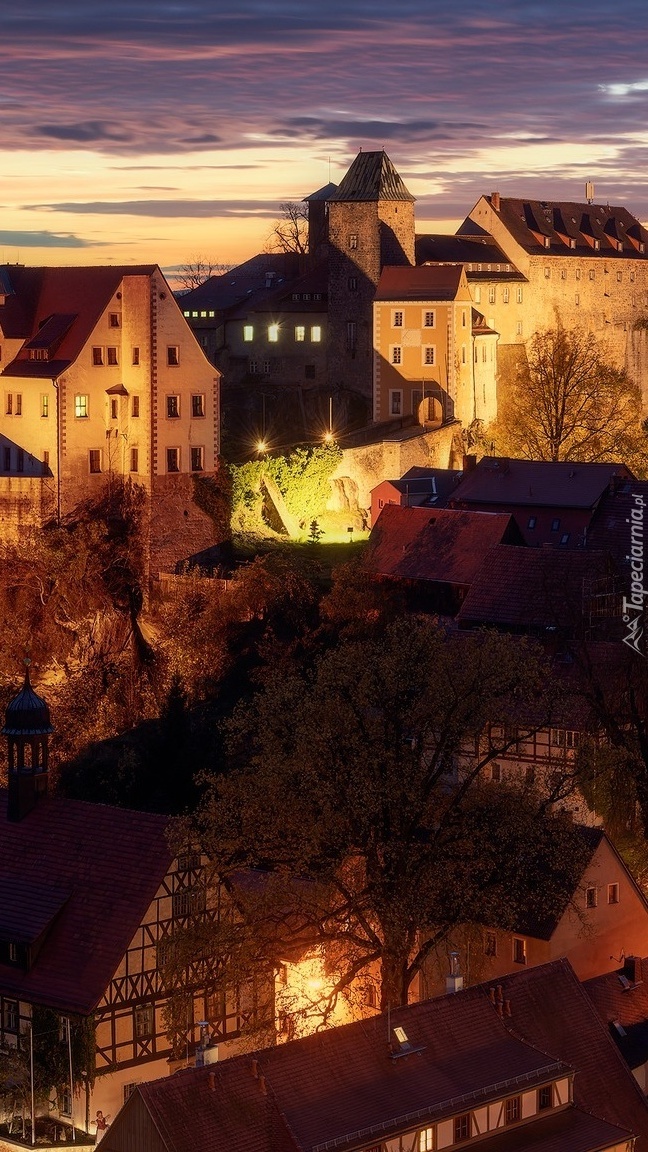Zamek Hohnstein nocą