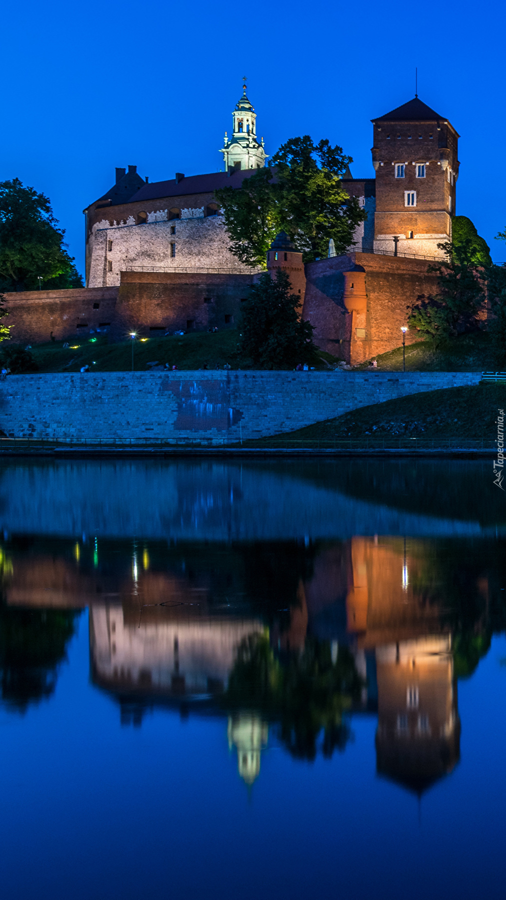 Zamek Królewski na Wawelu nocą