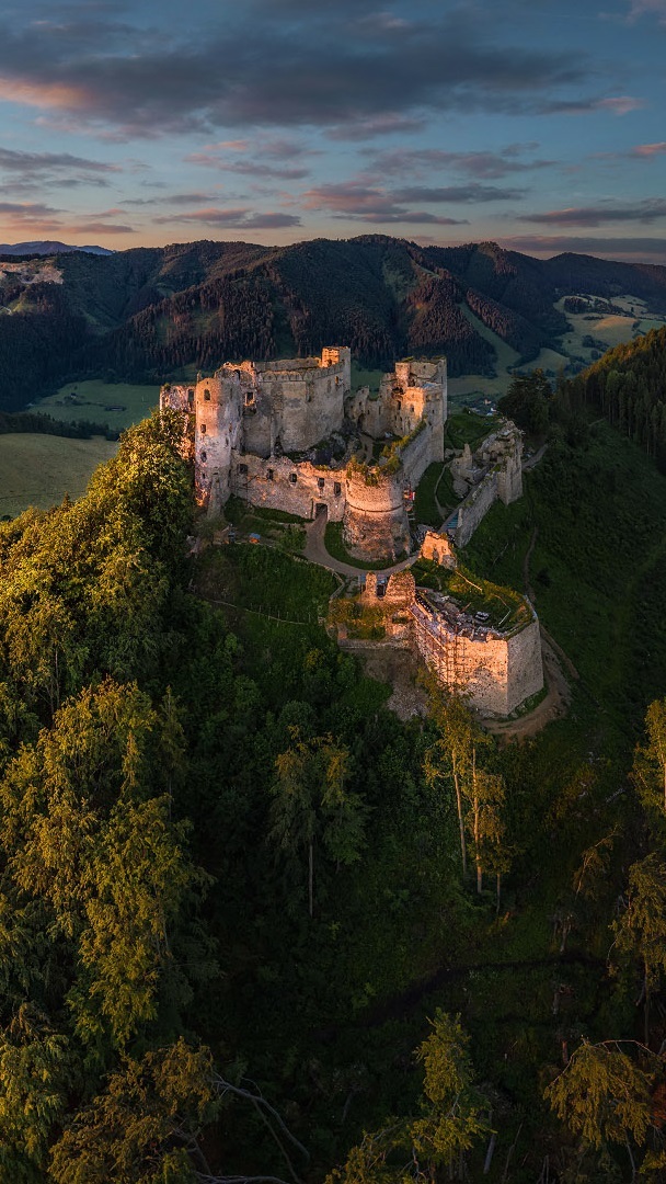 Zamek na zalesionym wzgórzu