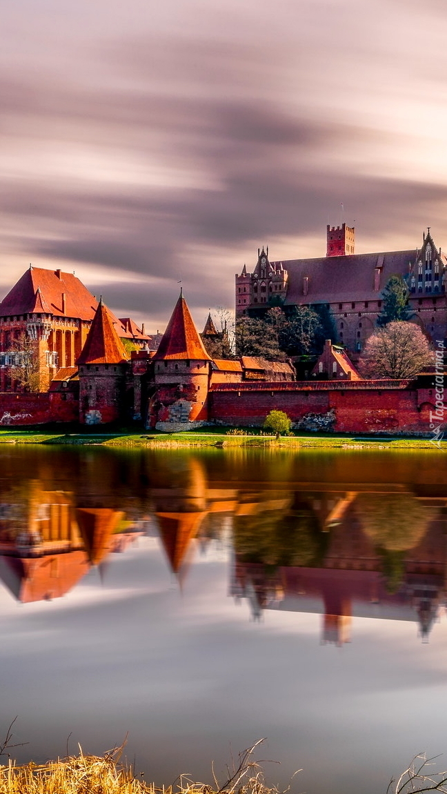 Zamek w Malborku nad rzeką Nogat