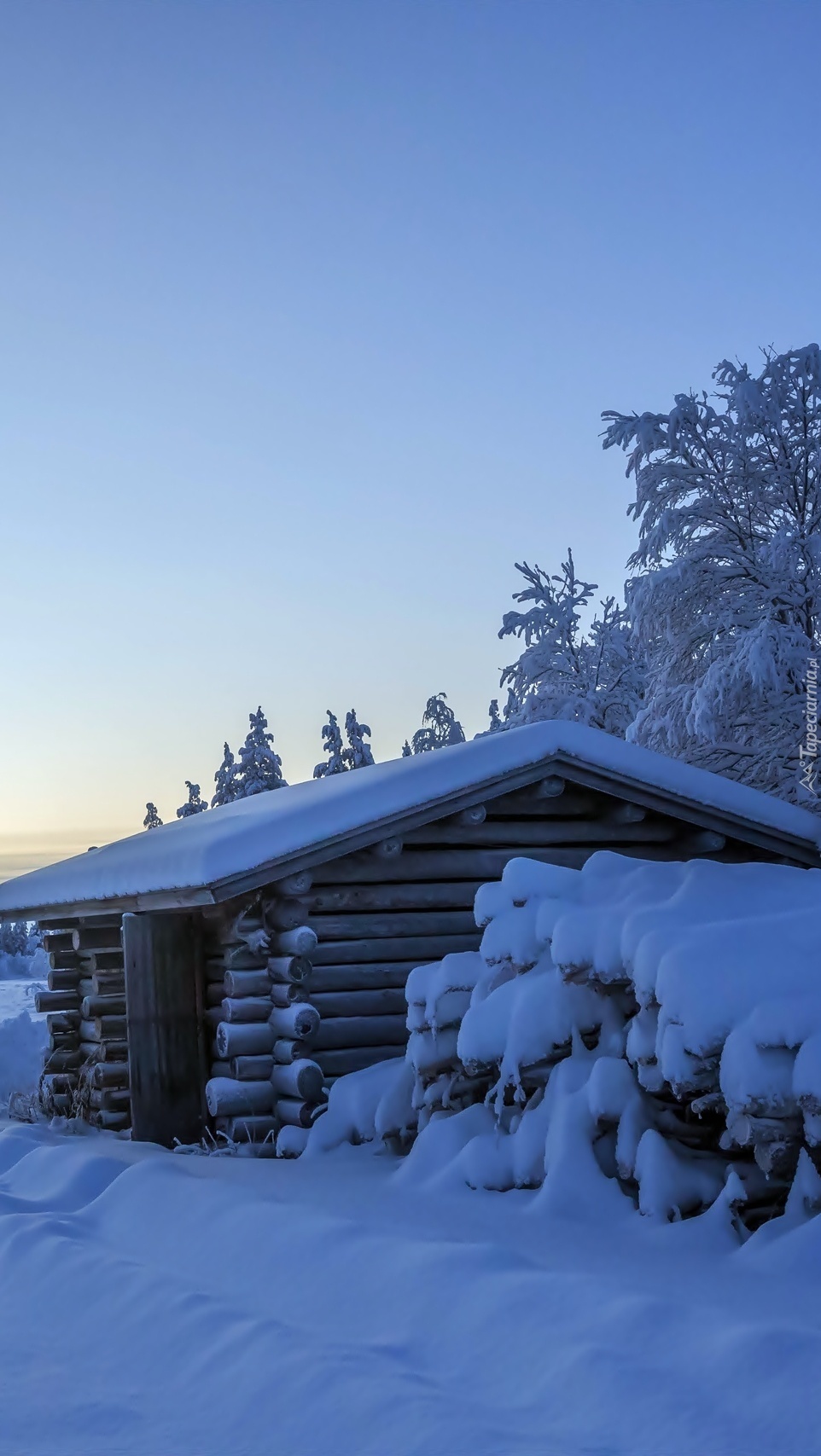 Zasypany śniegiem domek