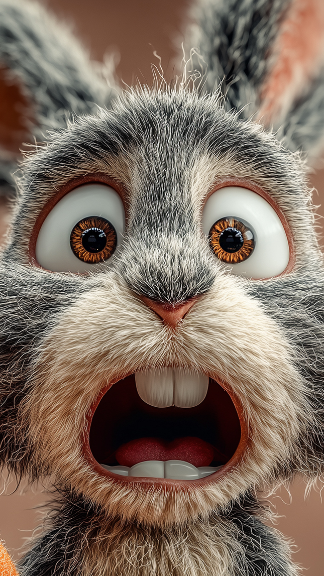 Zdziwiony królik w zbliżeniu