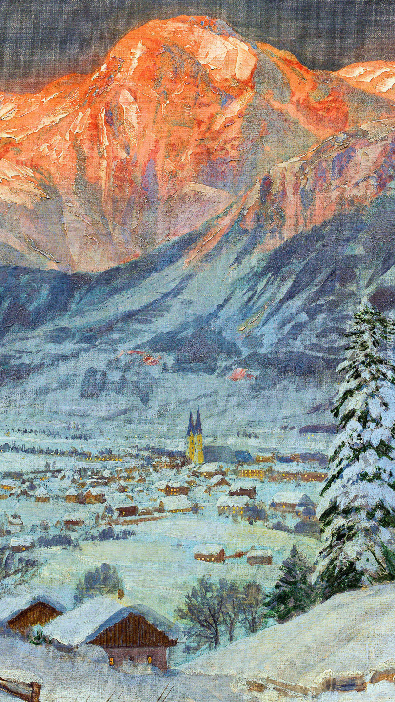 Zima na obrazie austriackiego malarza Aloisa Arneggera