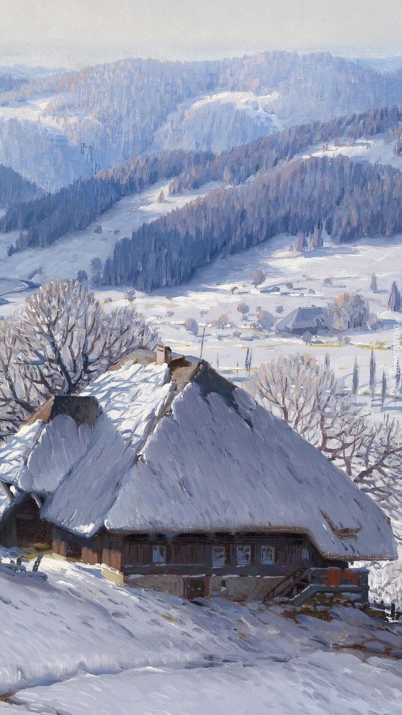 Zima na obrazie Karla Hauptmanna
