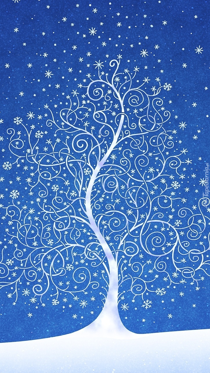 Zimowe drzewko w grafice