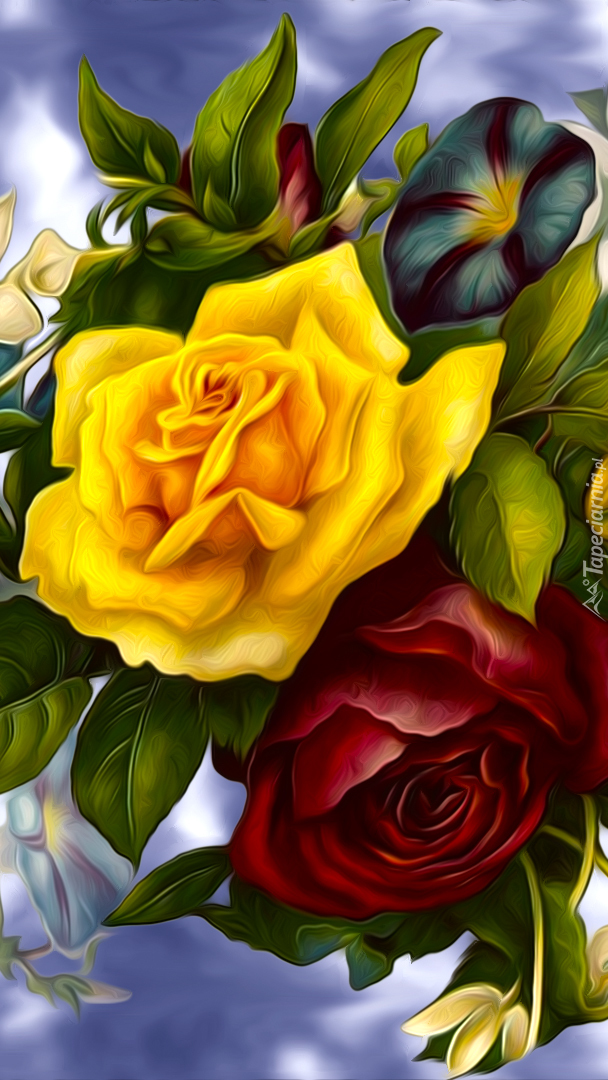 Żółta i czerwona róża