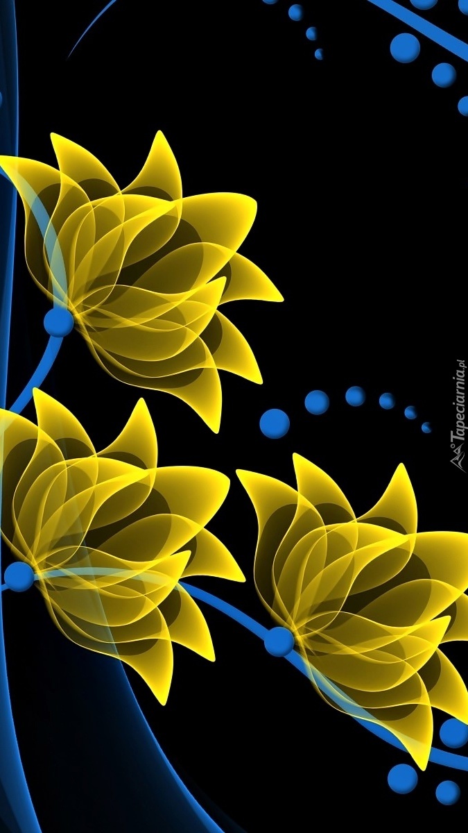 Żółte kwiaty w grafice