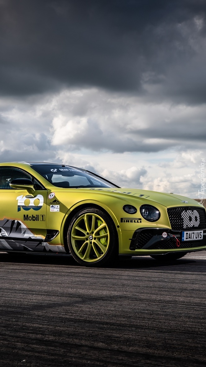 Żółty Bentley Continental GT Pikes Peak