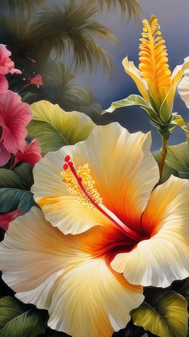 Żółty hibiskus w zbliżeniu