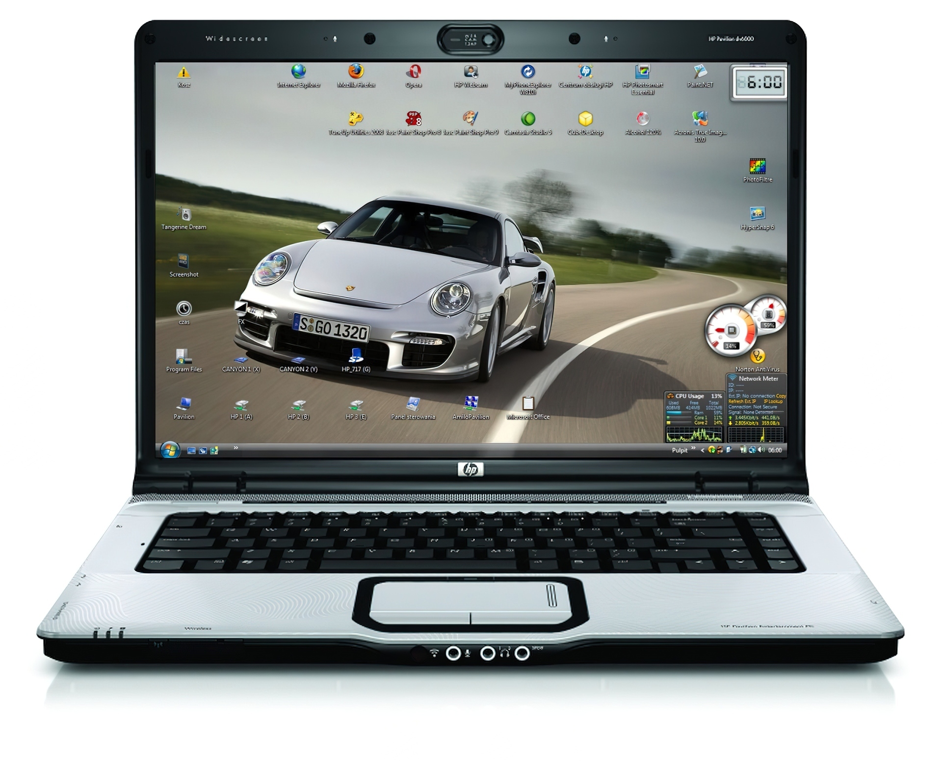 Laptop, Tapeta, Porsche