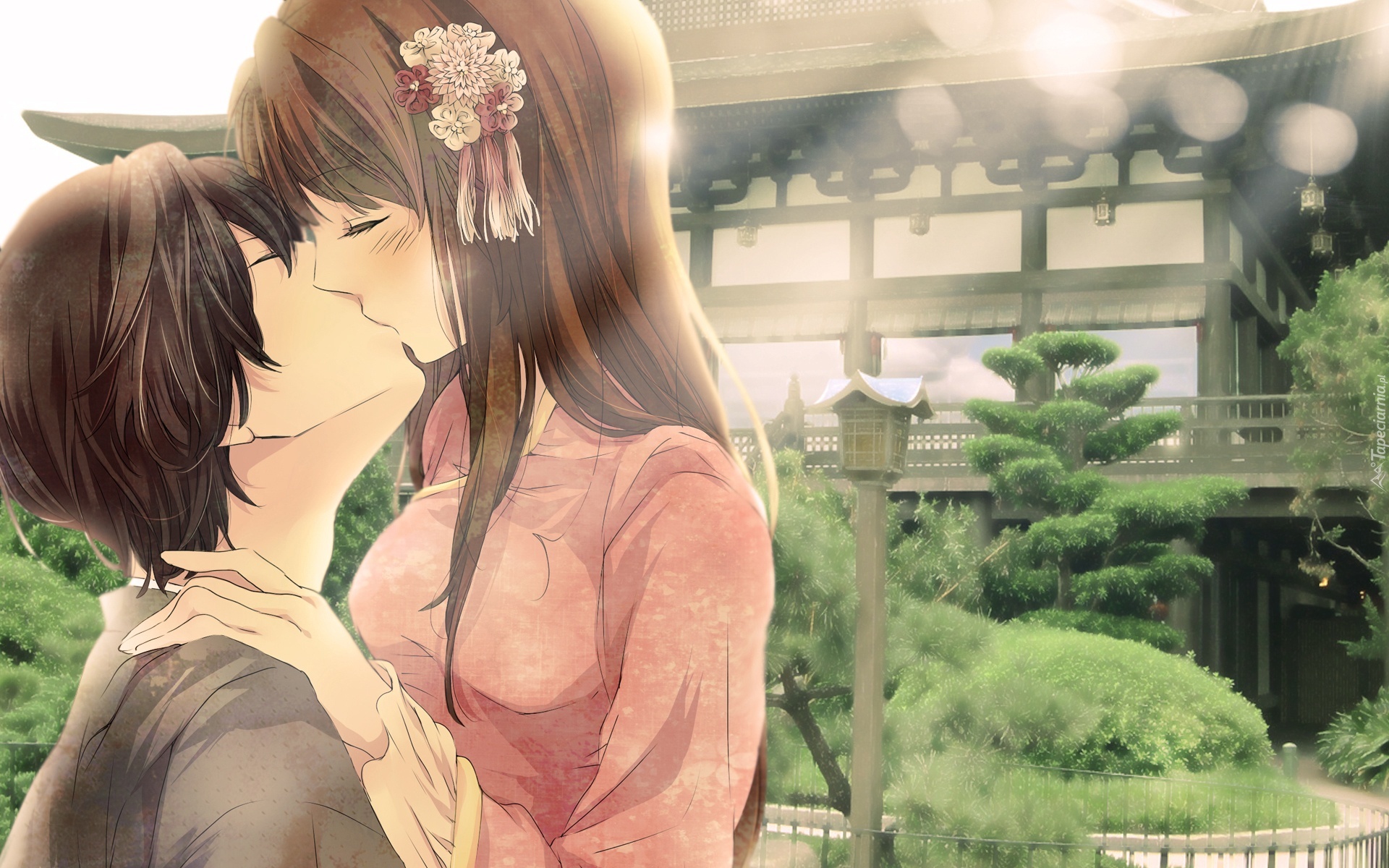 Pocałunek, Para, Anime