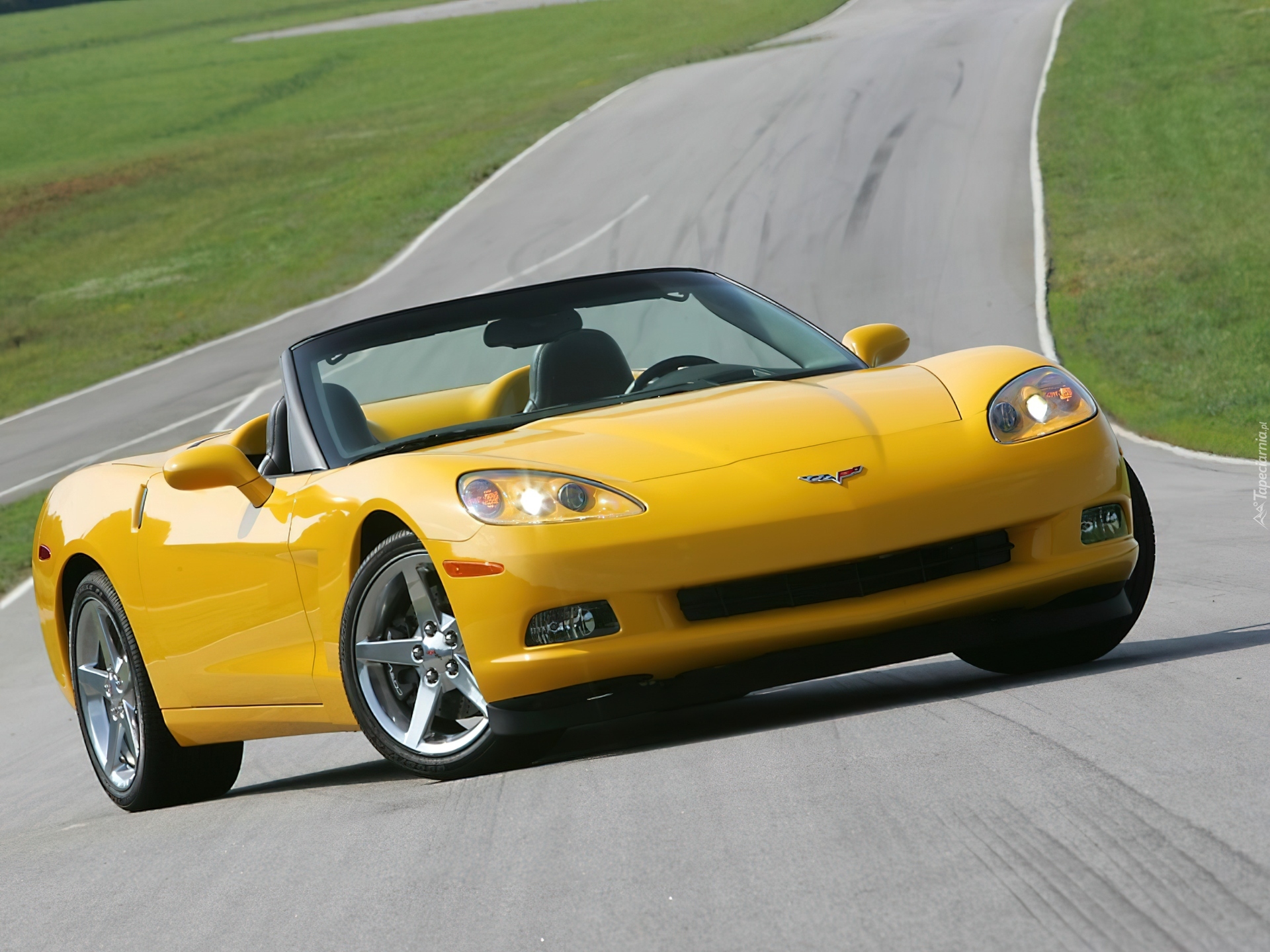 Żółty, Chevrolet Corvette C6, Droga