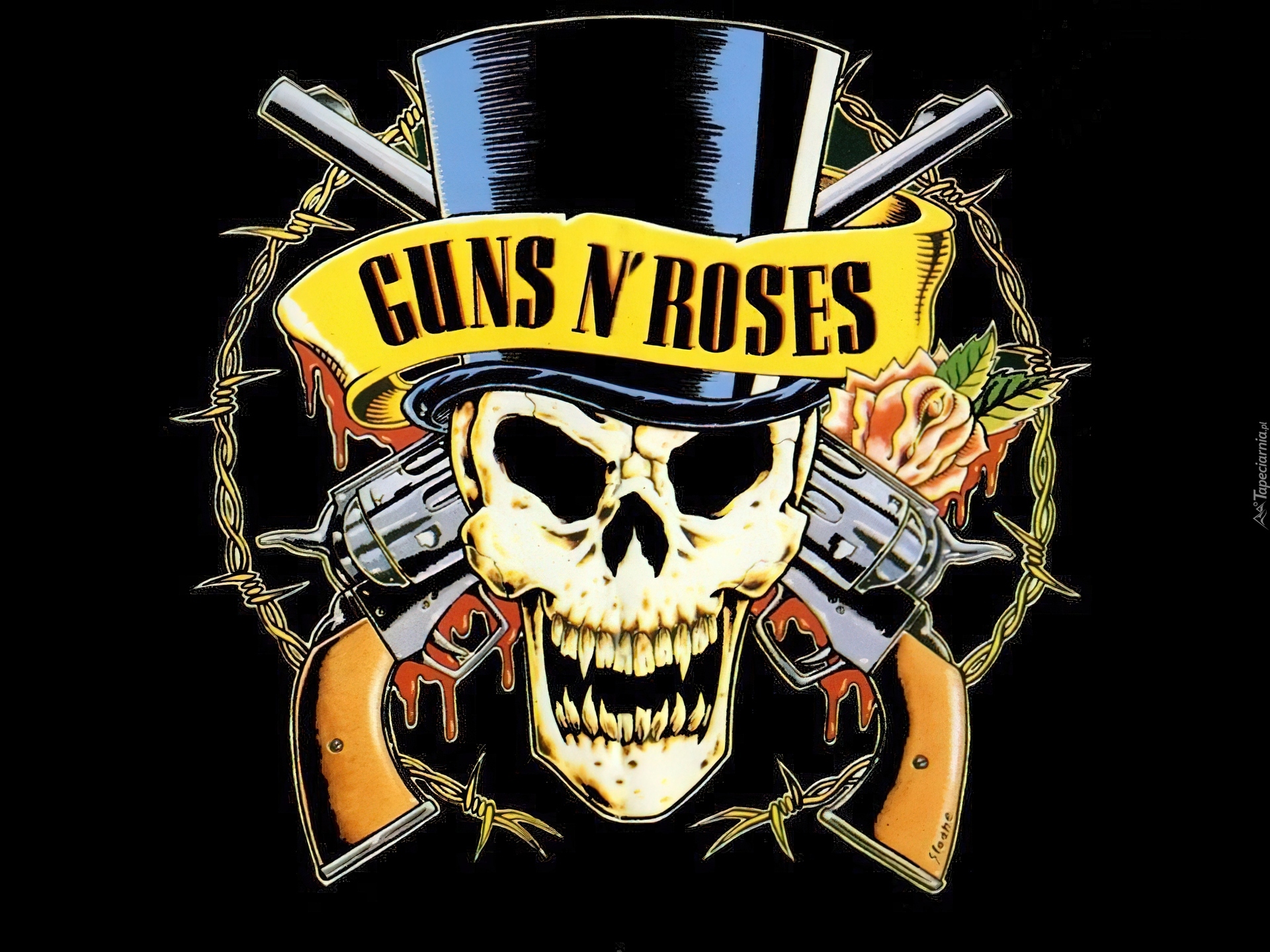 Logo, Zespół, Guns And Roses, Czaszka