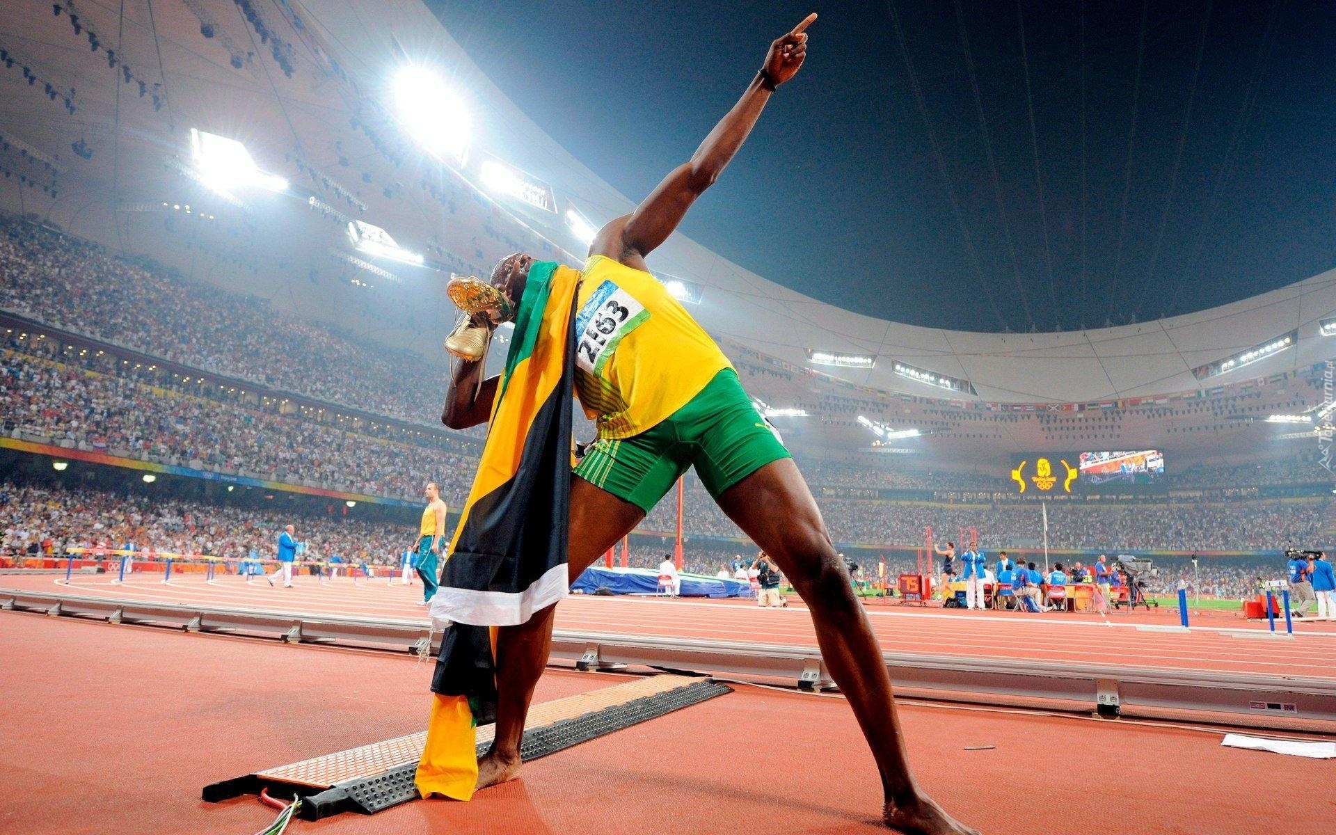 Usain Bolt, Lekkoatleta, Stadion, Flaga, Jamajki