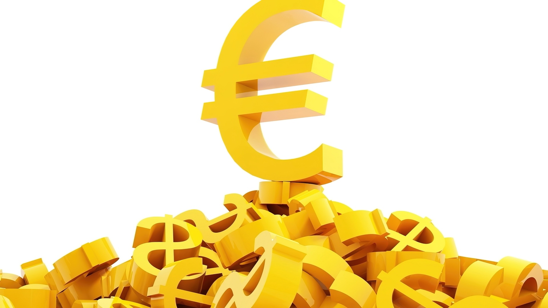 Pieniądze, Euro, Dolary, Symbol