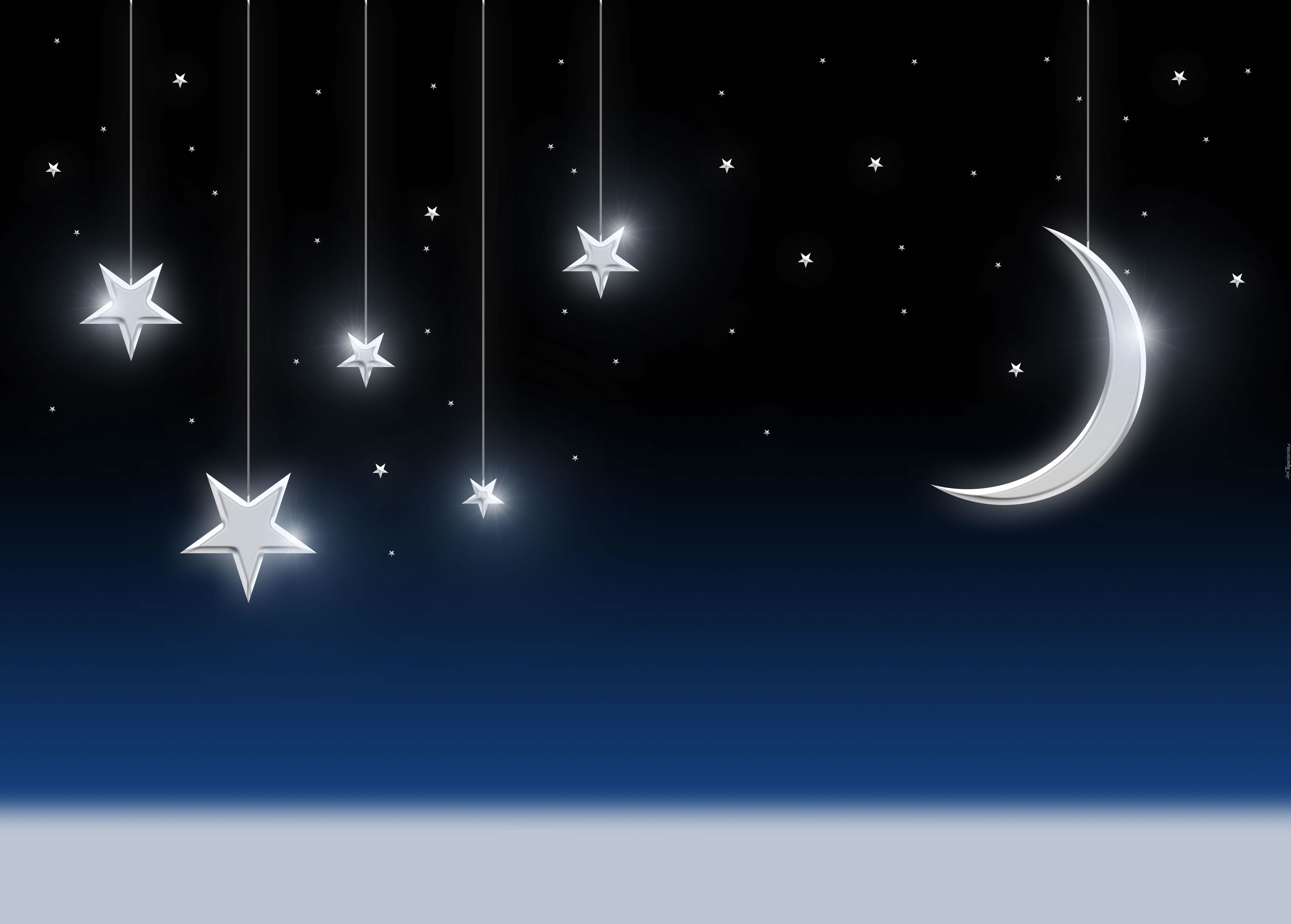 Gwiazdy, Księżyc, Noc