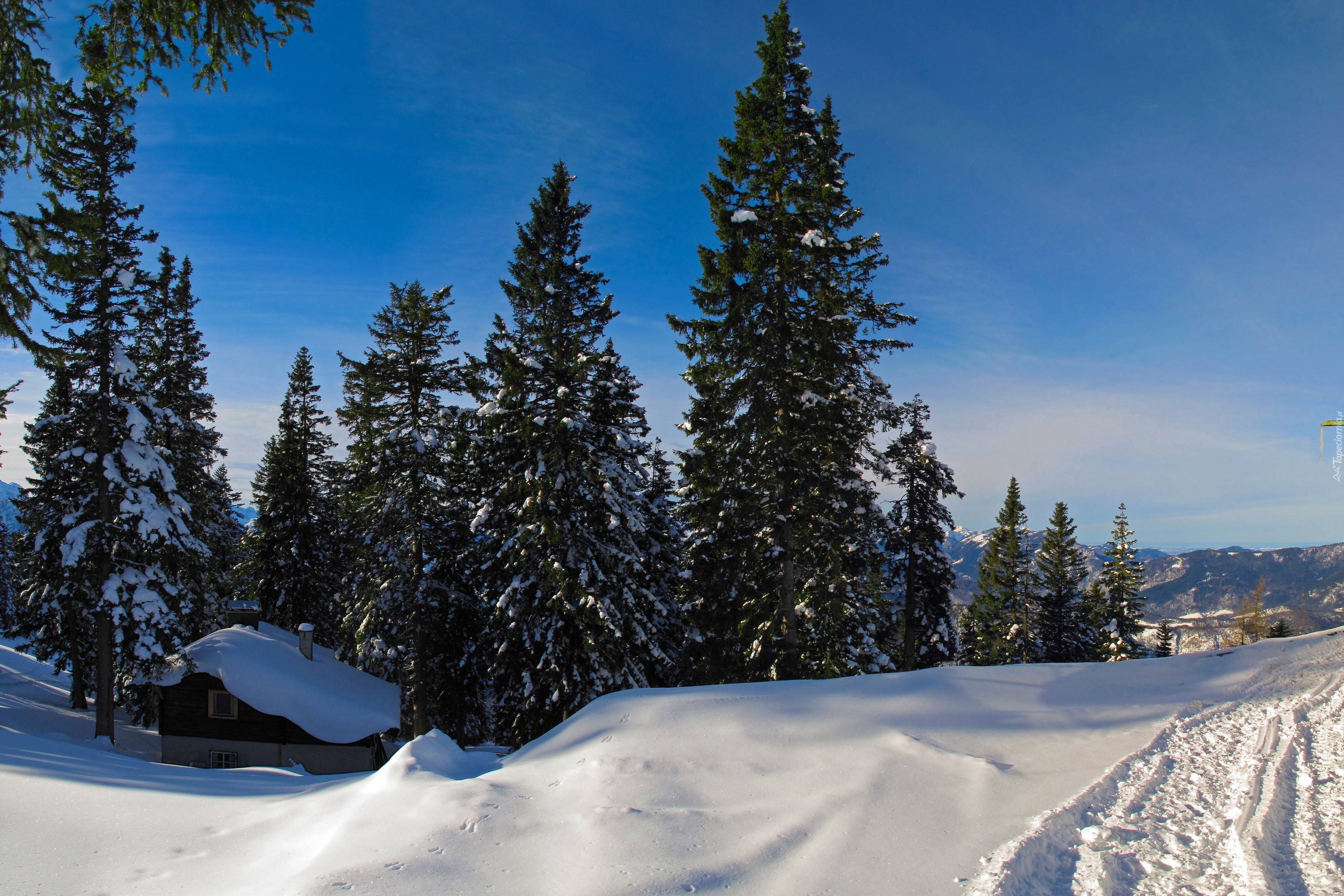 Domek, Góry, Śnieg