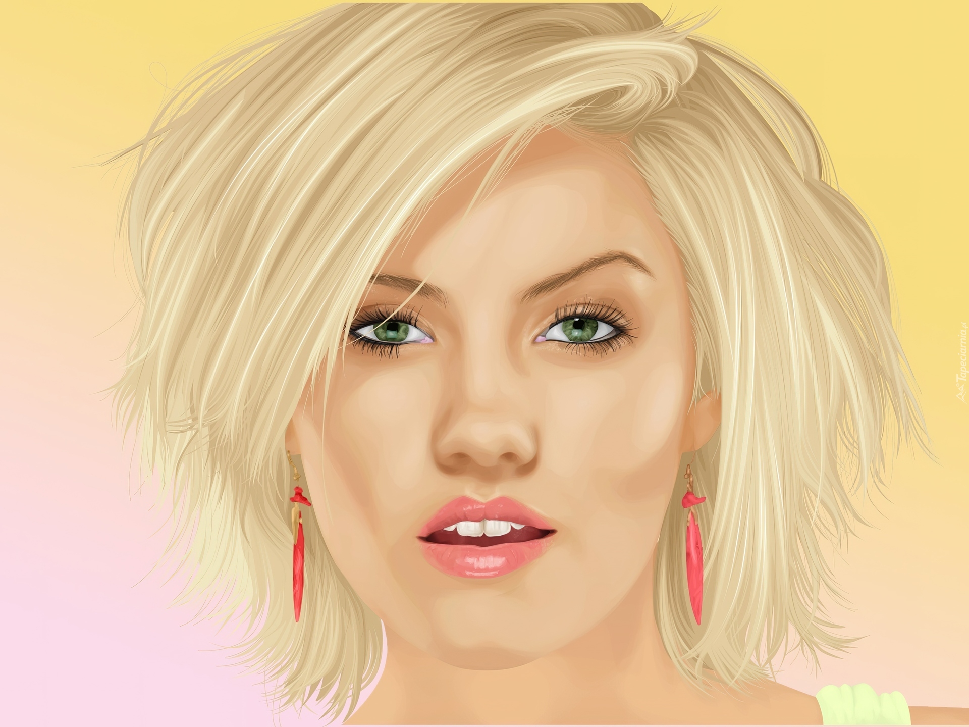 Elisha Cuthbert, Blondynka, Portret, Kolczyki