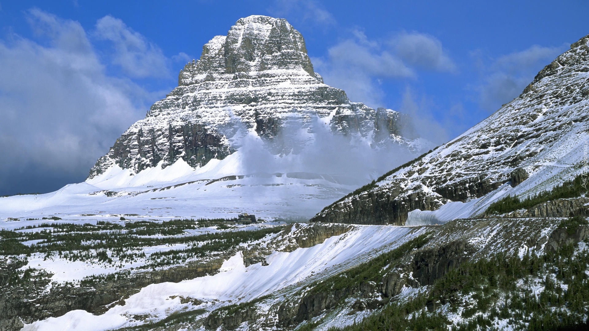 Góry, Śnieg, Niebo