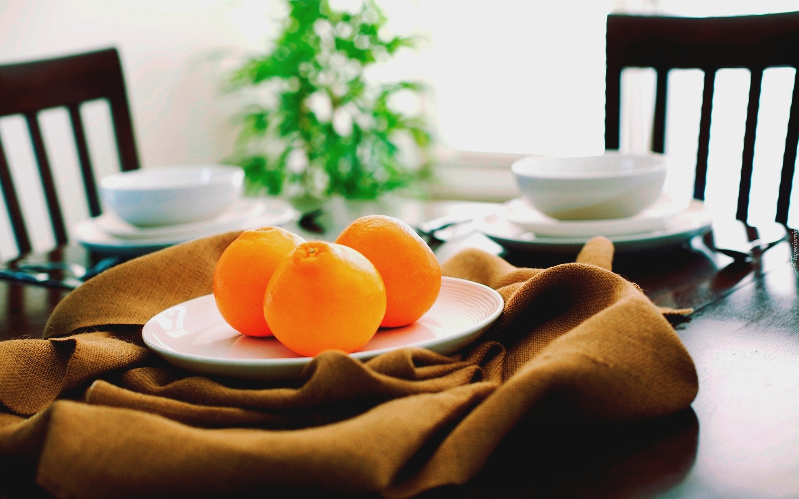 Stół, Nakrycie, Pomarańcze