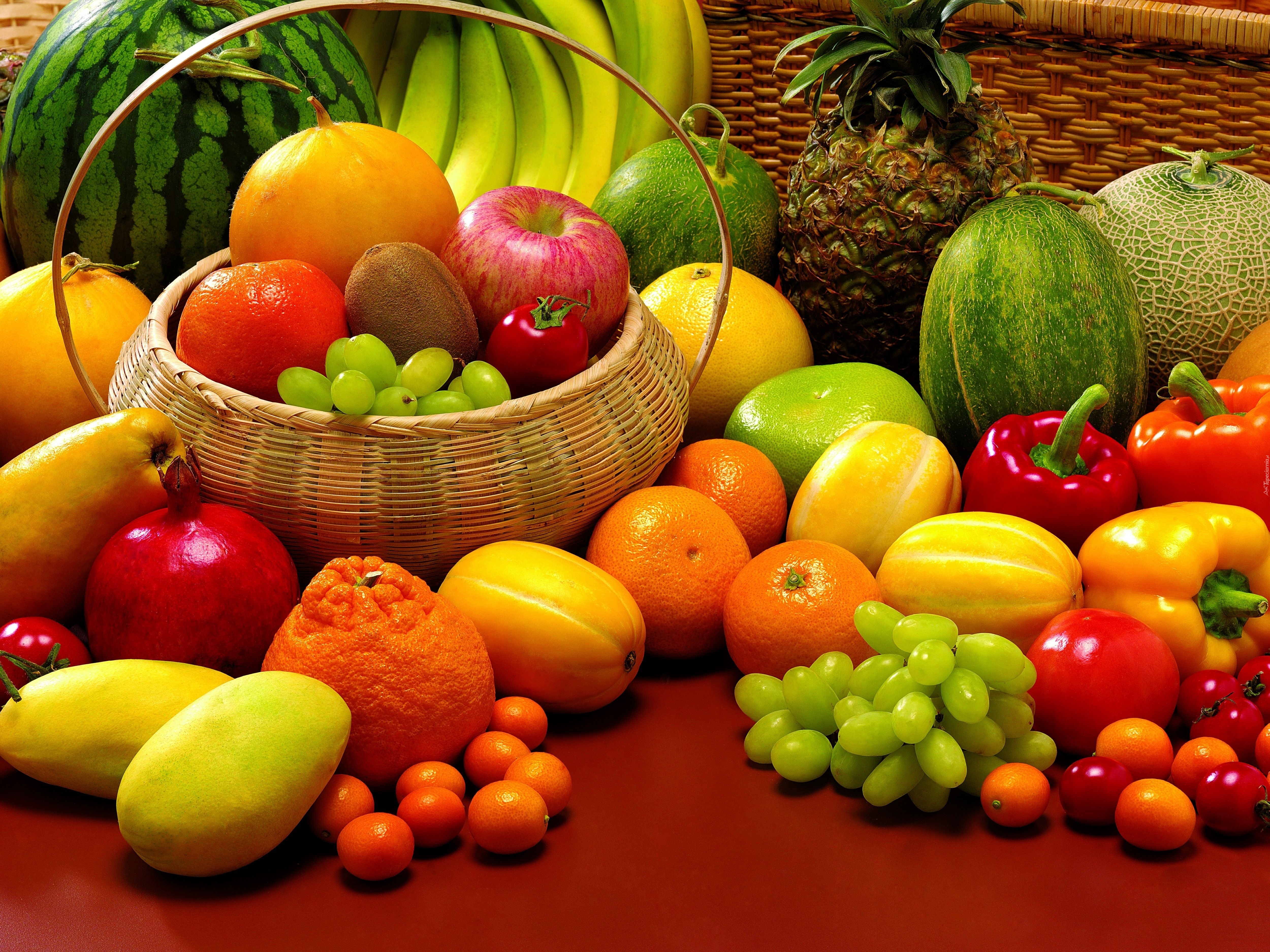 Różne, Owoce, Warzywa, Koszyk