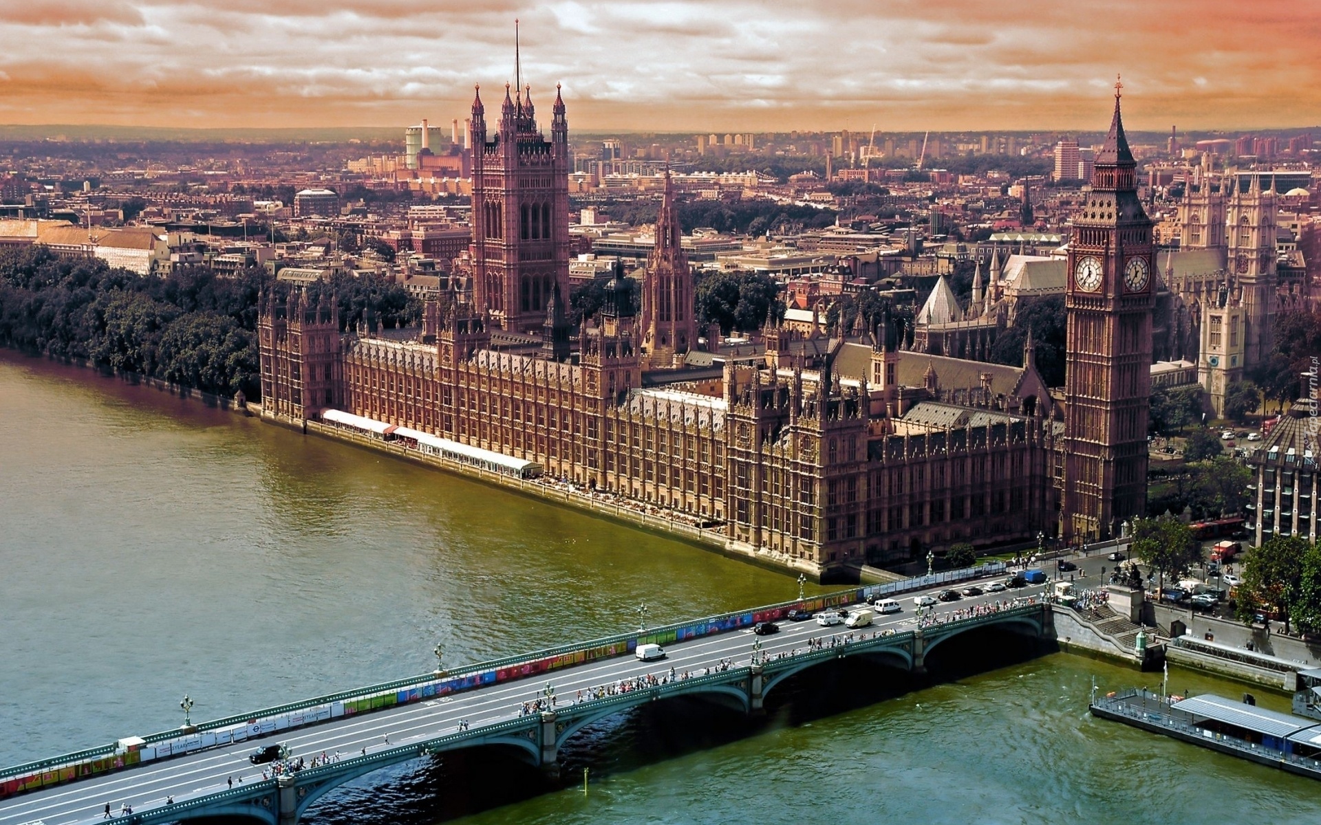 Londyn, Big Ben, Most, Panorama, Miasta