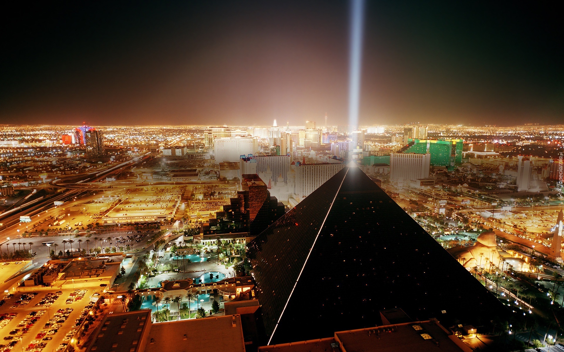 Piramida, Panorama, Miasto, Światło
