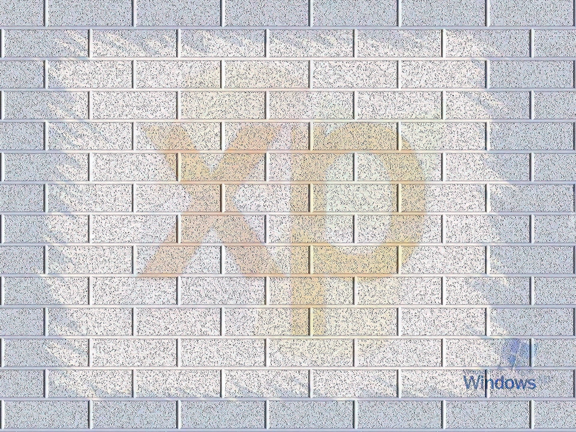 Windows XP, cegły, mur