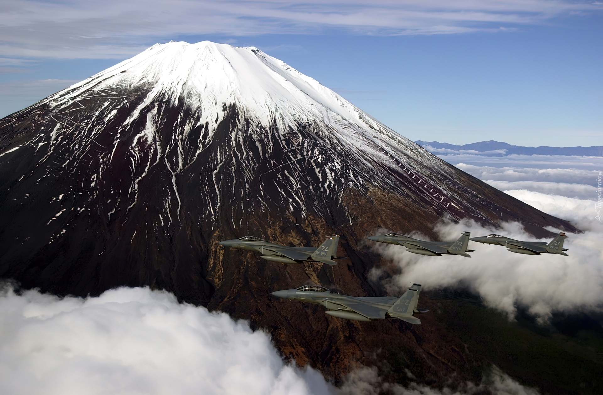 Wulkan, Fudżi, Myśliwce, F-22, Japonia