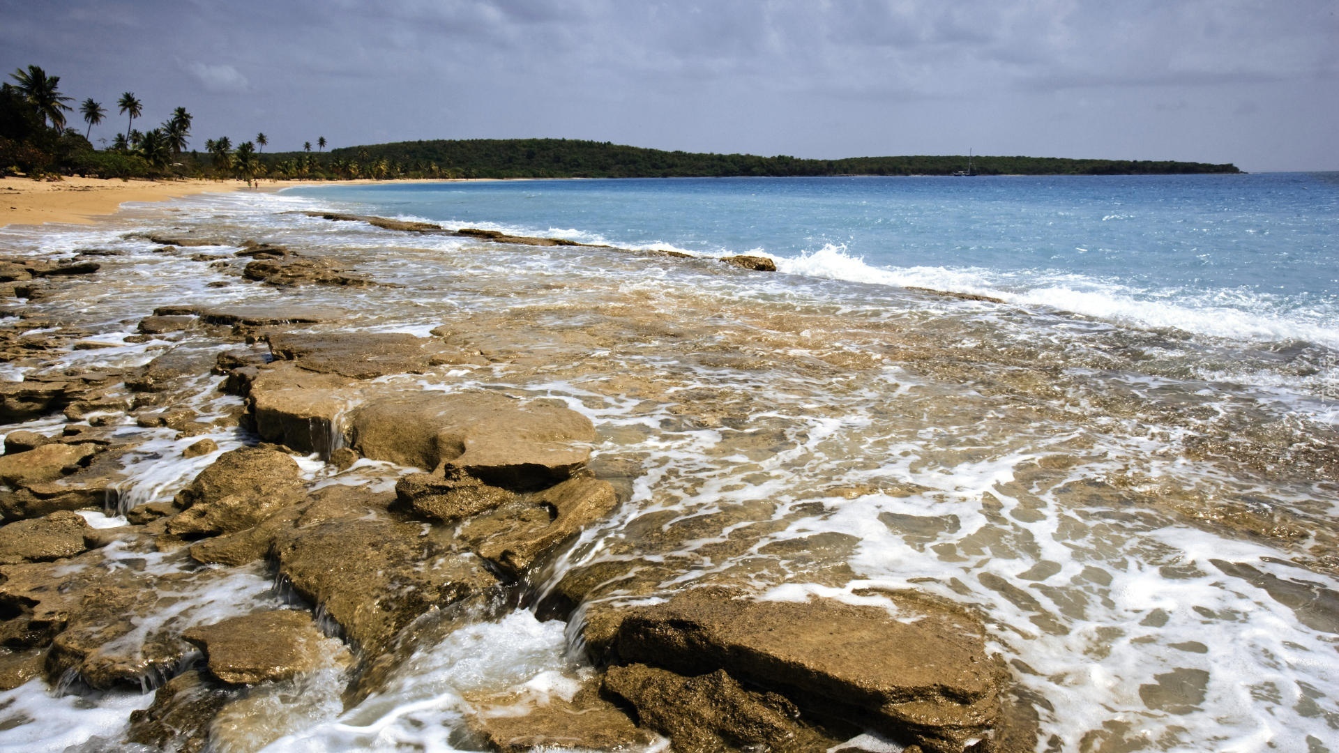 Morze, Plaża, Hiszpania, Puerto Rico, El Morro Fort