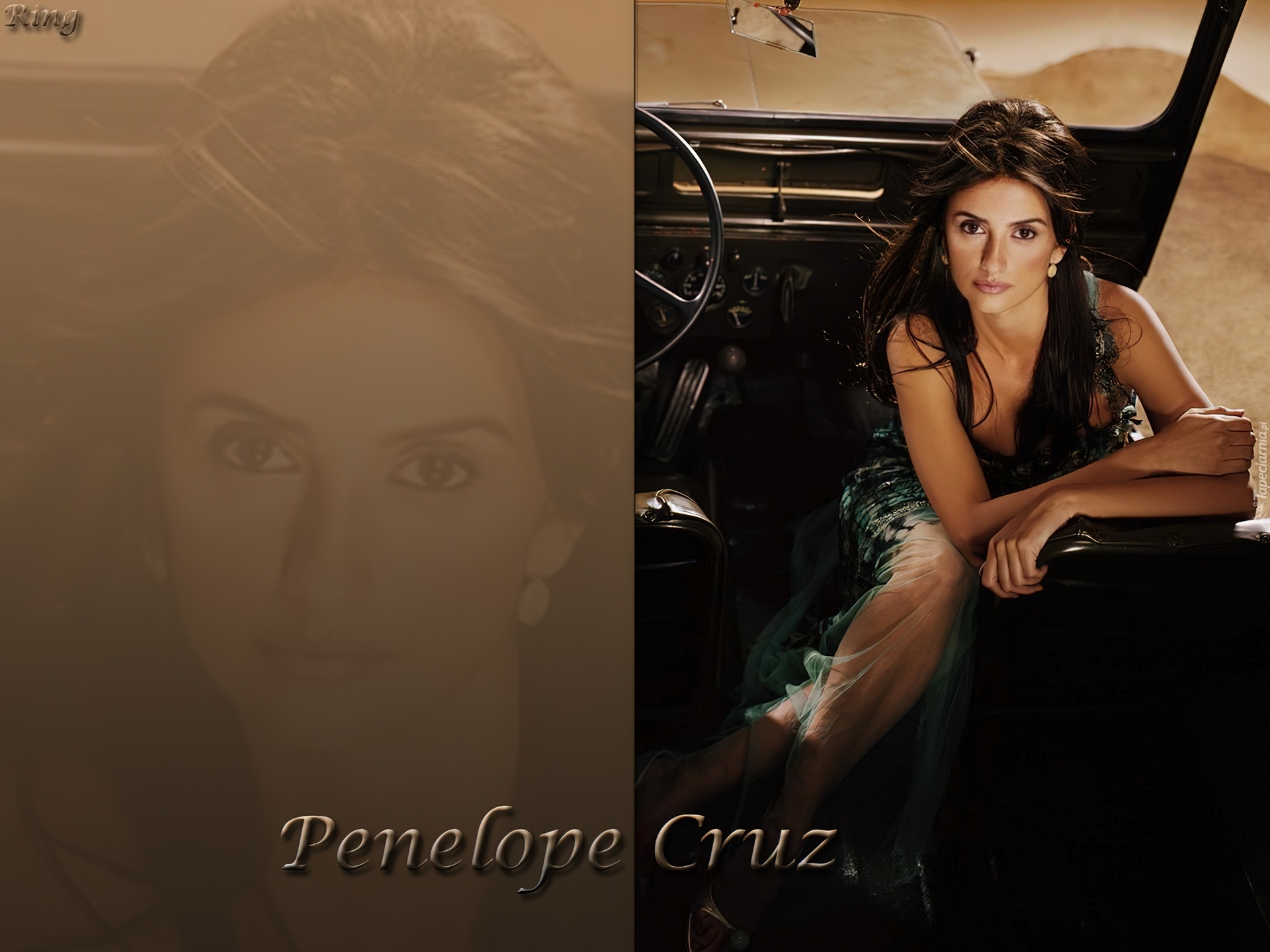 Penelope Cruz, jeep