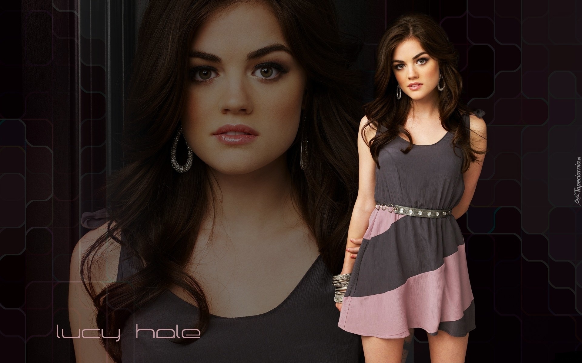 Lucy Hale, Spojrzenie, Sukienka, Makijaż