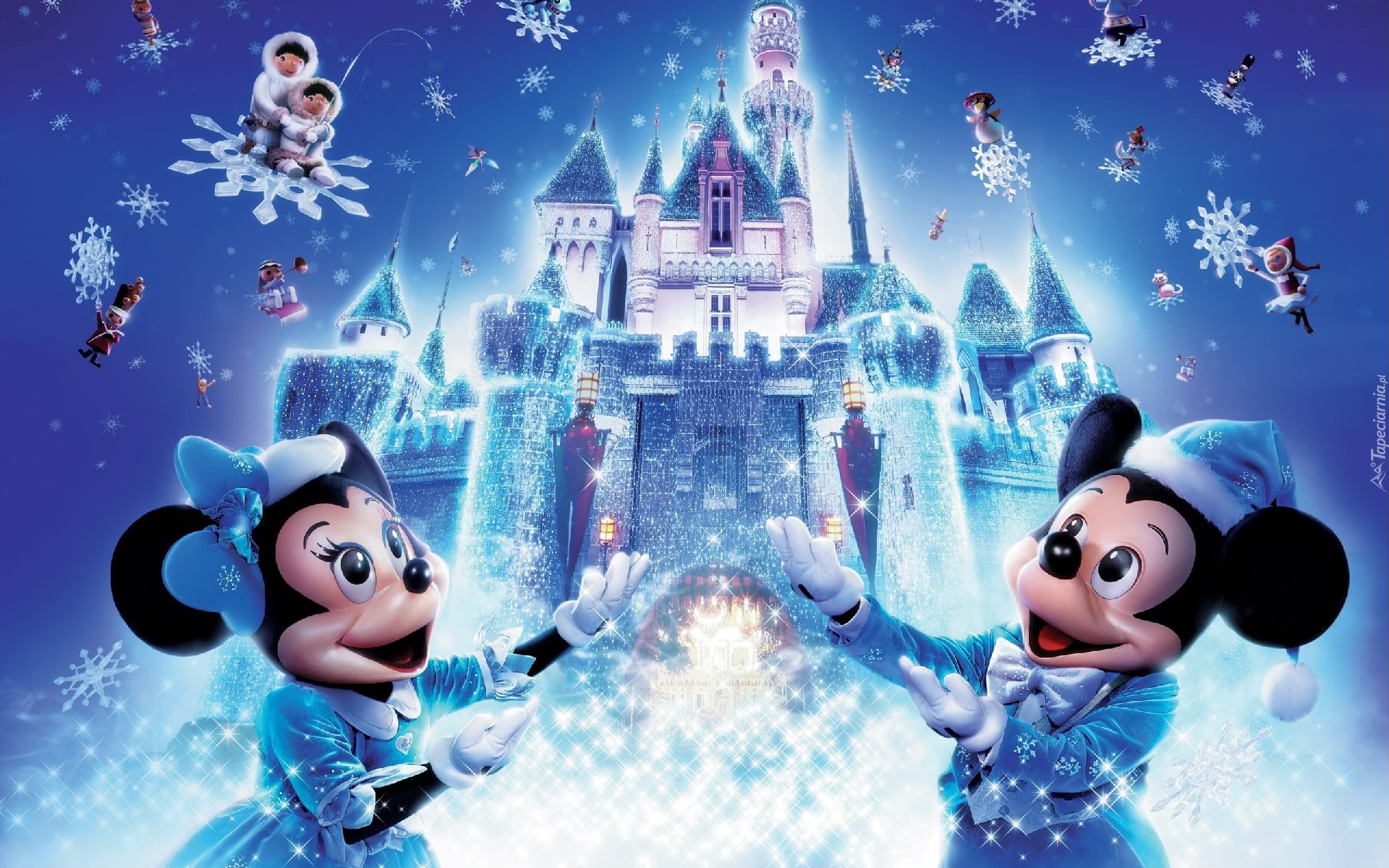Disneyland, Myszka, Miki, Płatki, Śniegu