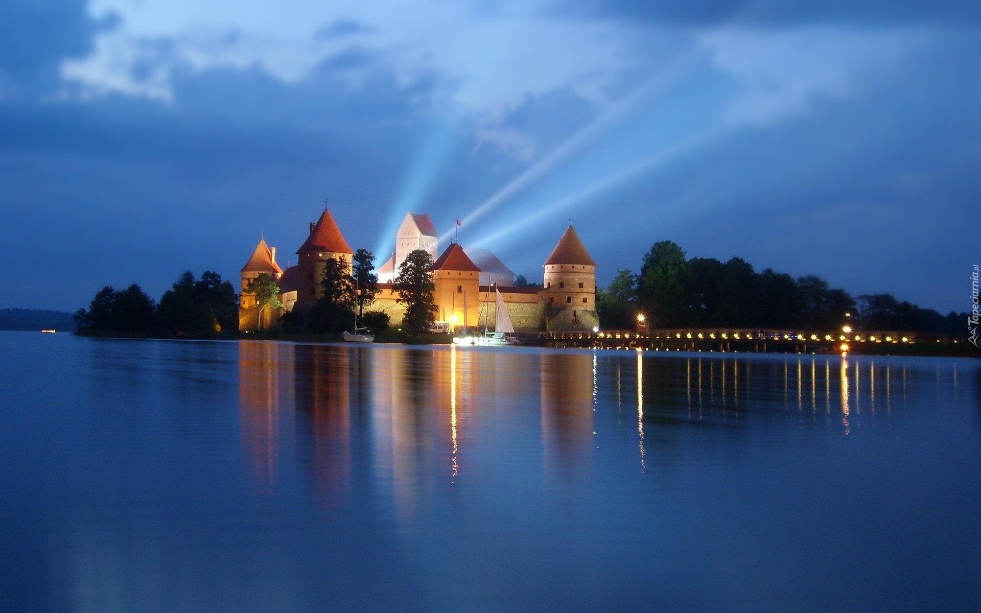 Zamek, Jezioro, Wyspa, Troki, Litwa