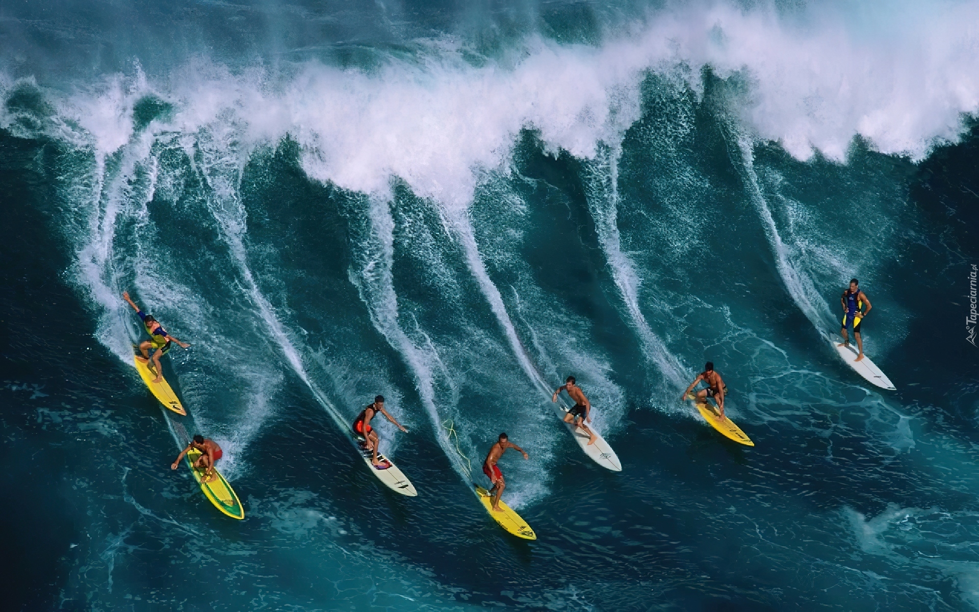 Morze, Fale, Mężczyźni, Surfing