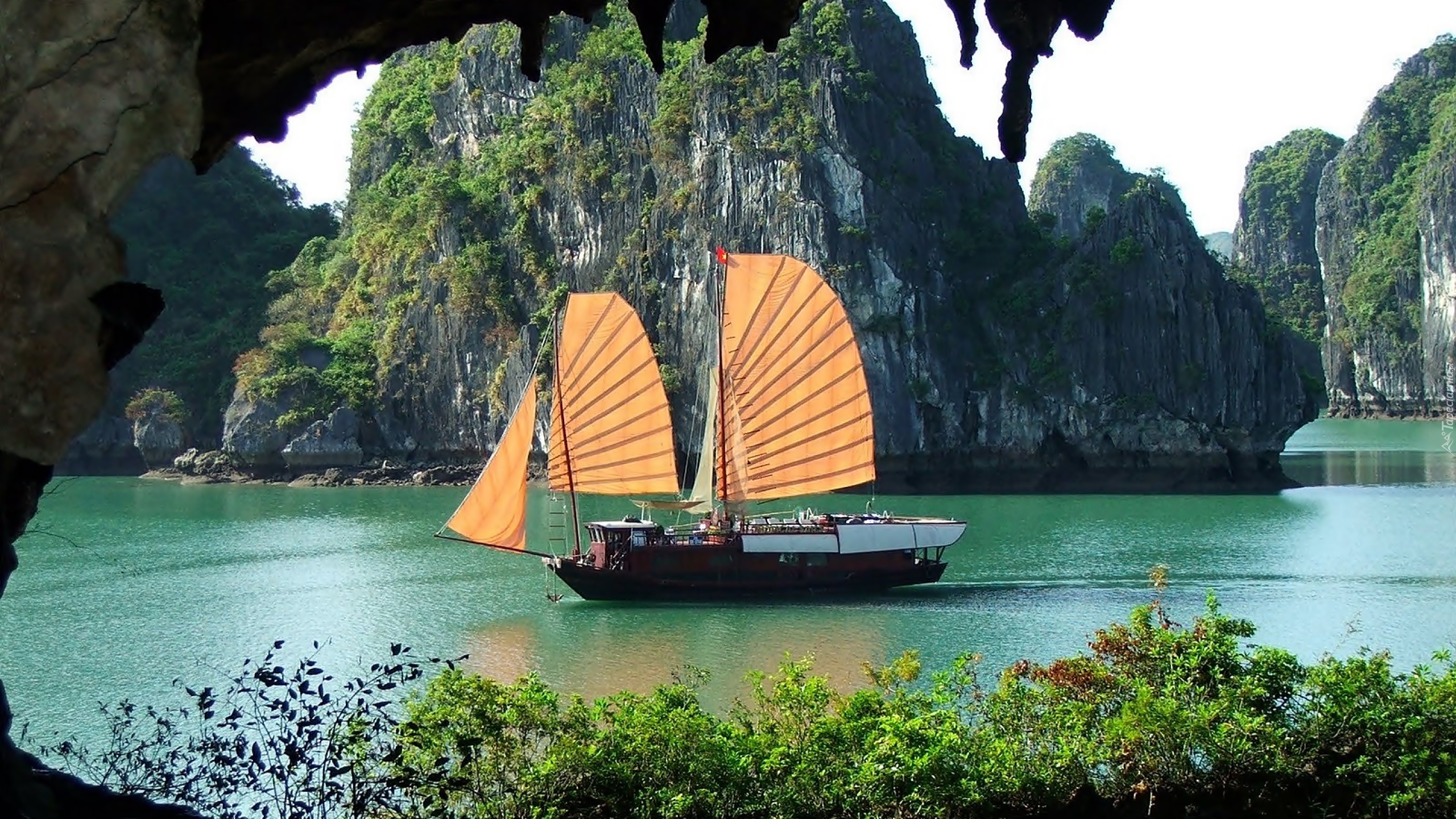 Dżonka, Zatoka, Ha Long, Wietnam