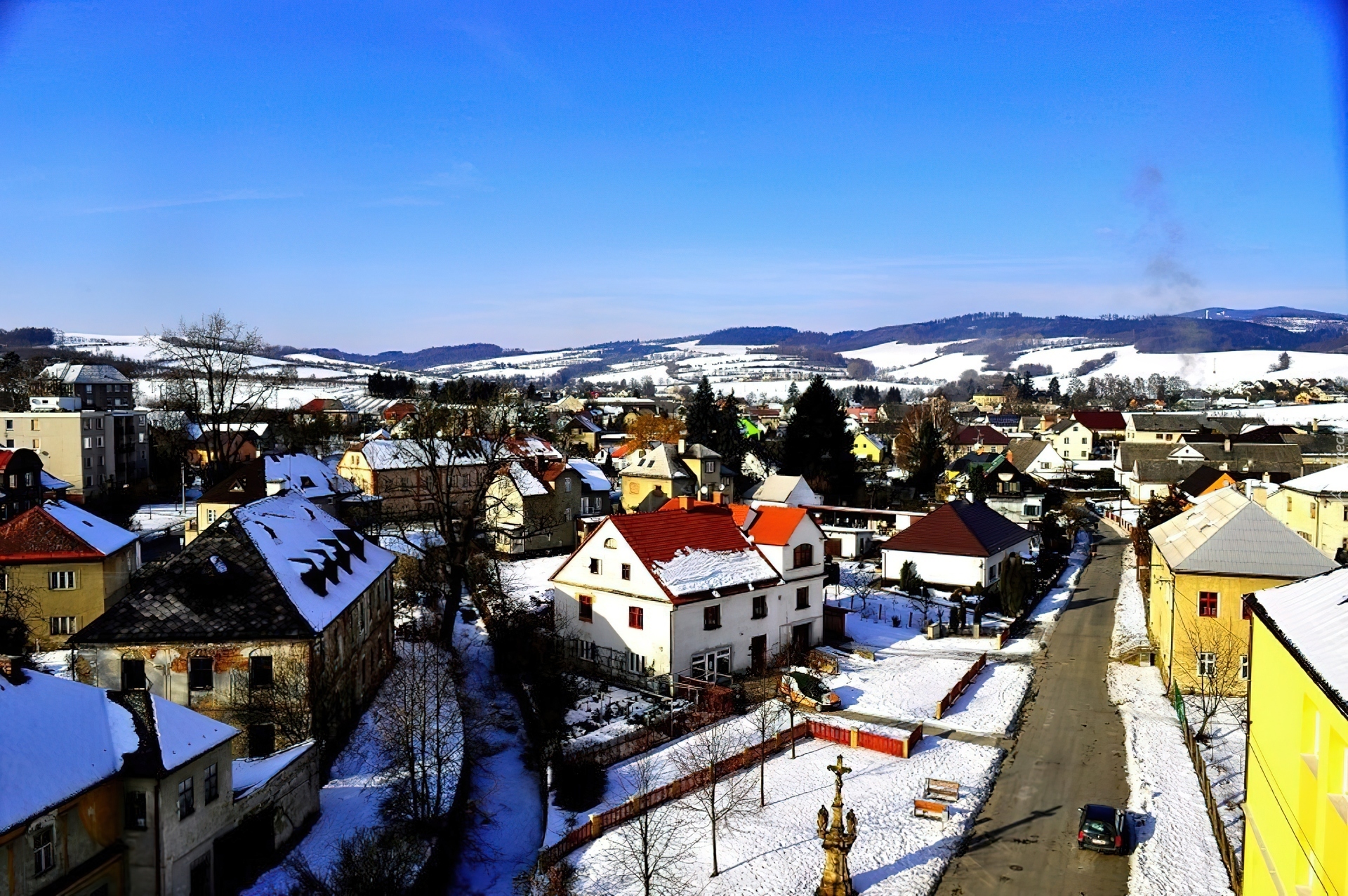 Pejzaż, Zimowy, Miasto