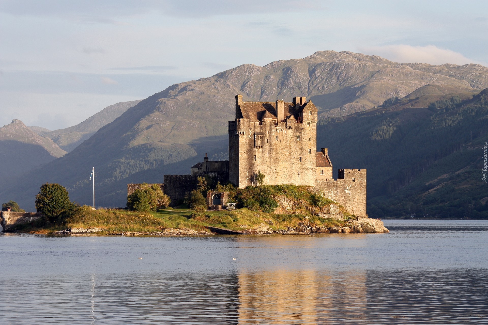 Szkocja, Eilean Donan, Woda, Góry