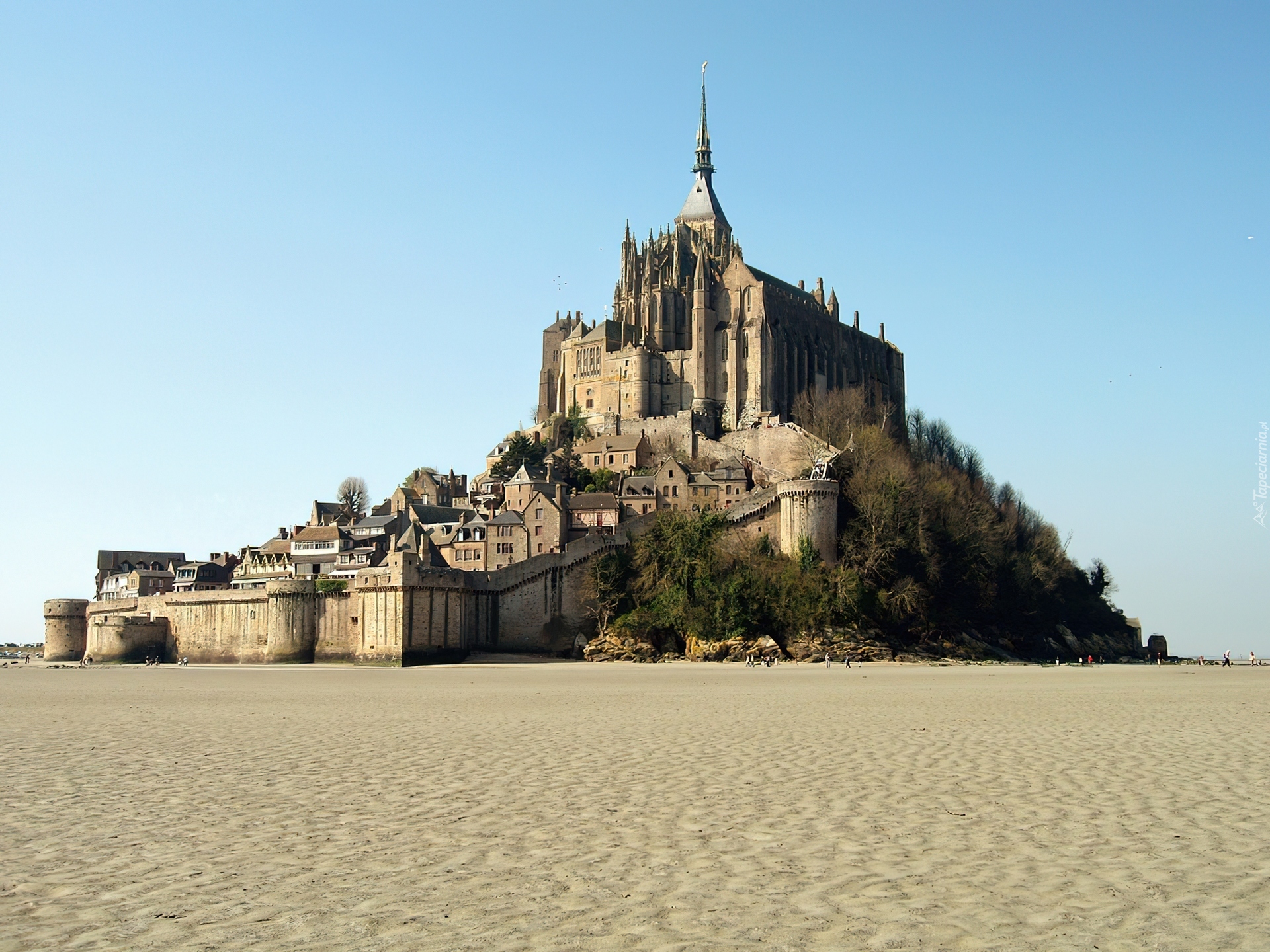 Mont Saint-Michel, Francja, Wyspa, Odpływ, Klasztor