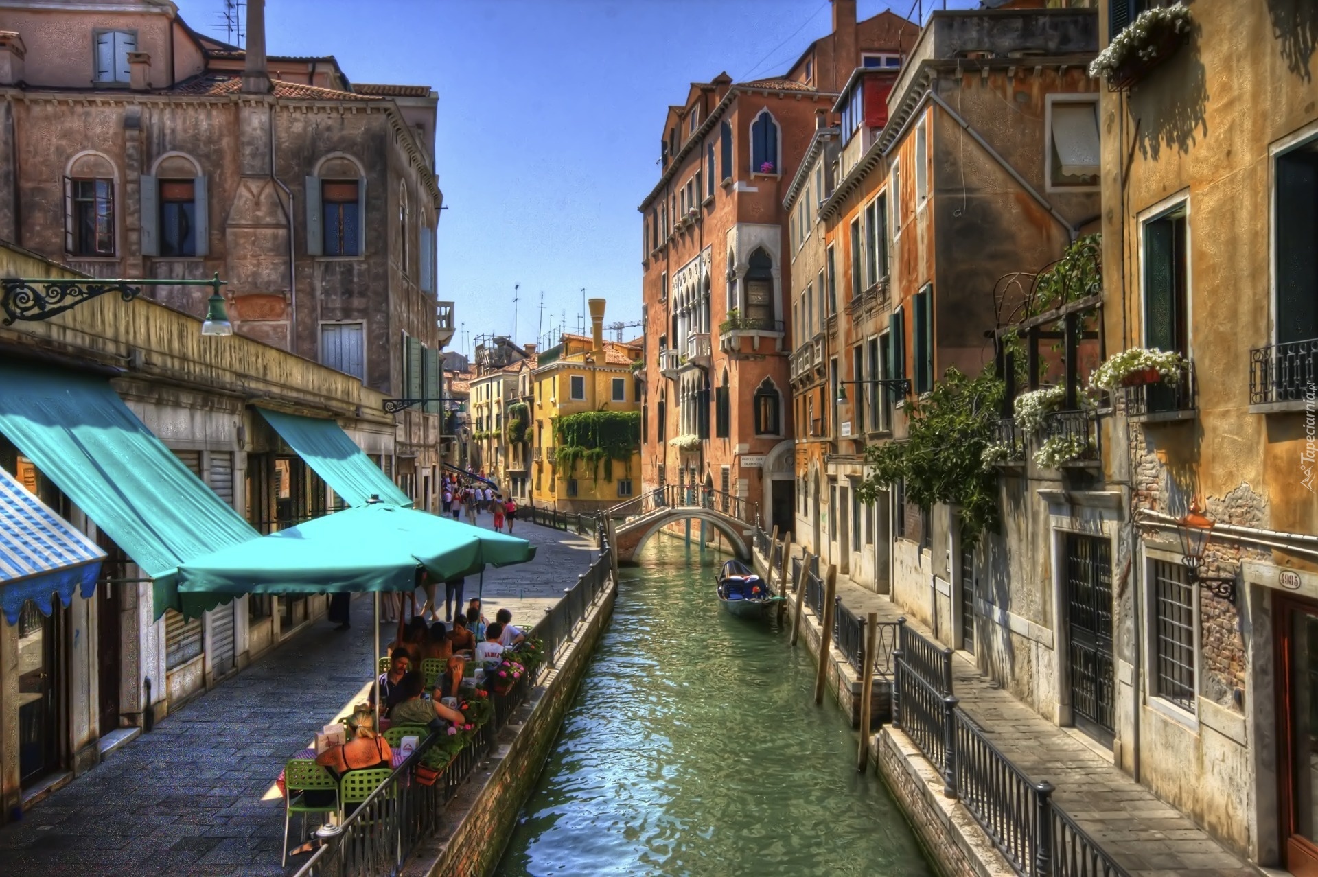 Włochy, Wenecja, Kanał, Kamienice