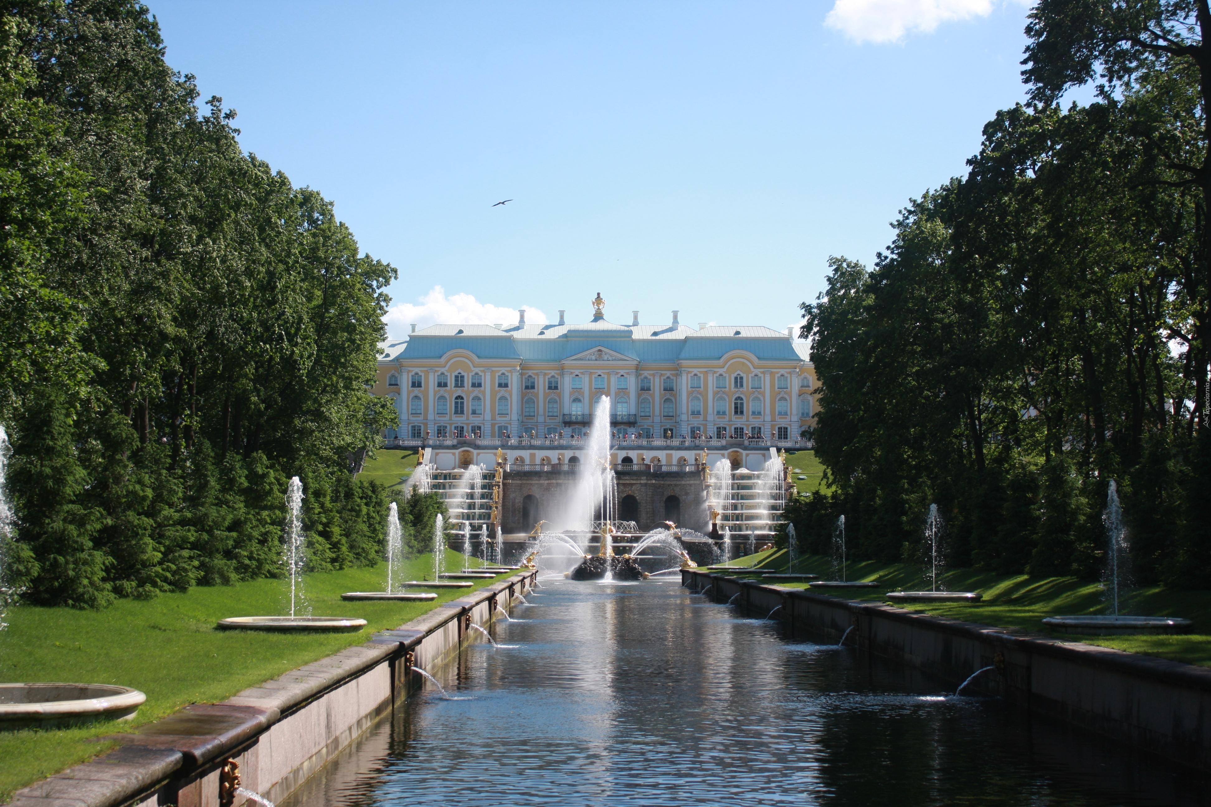 Rosja, Peterhof, Wielki Pałac, Fontanny