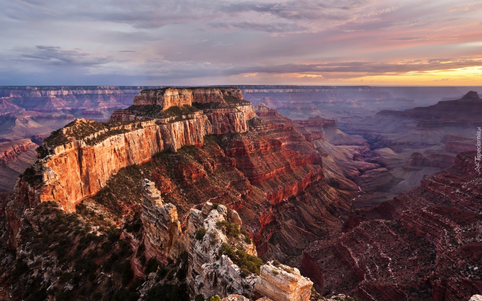 Grand Canyon, Zachód Słońca, Skały