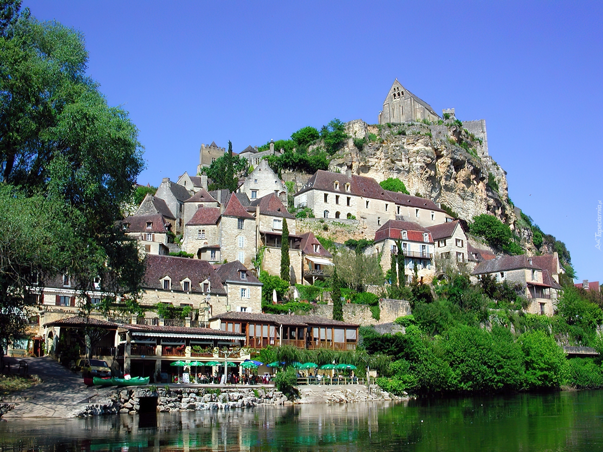 Beynac, Francja, Architektura, Woda