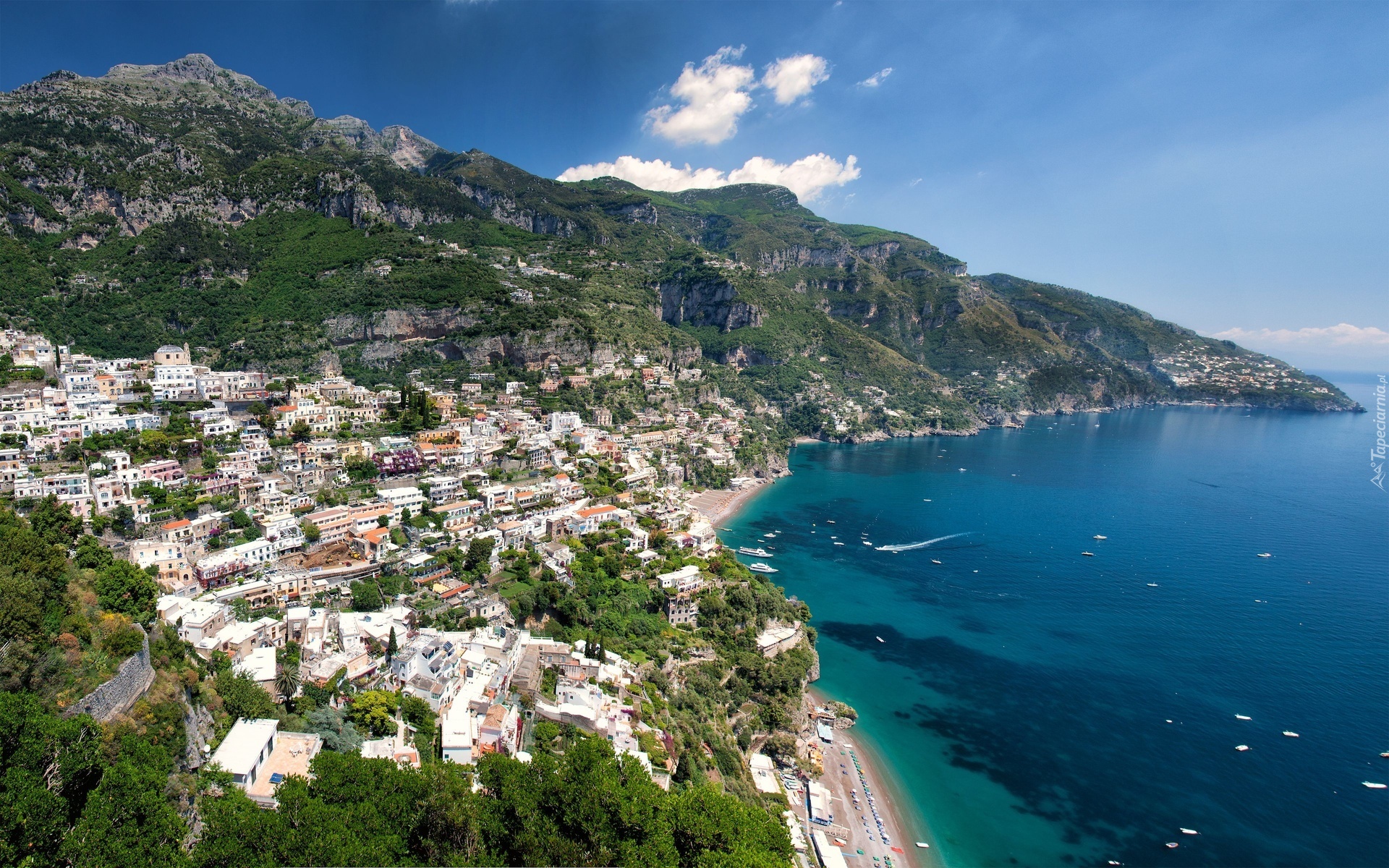 Miasto, Na, Wybrzeżu, Amalfi, Włochy