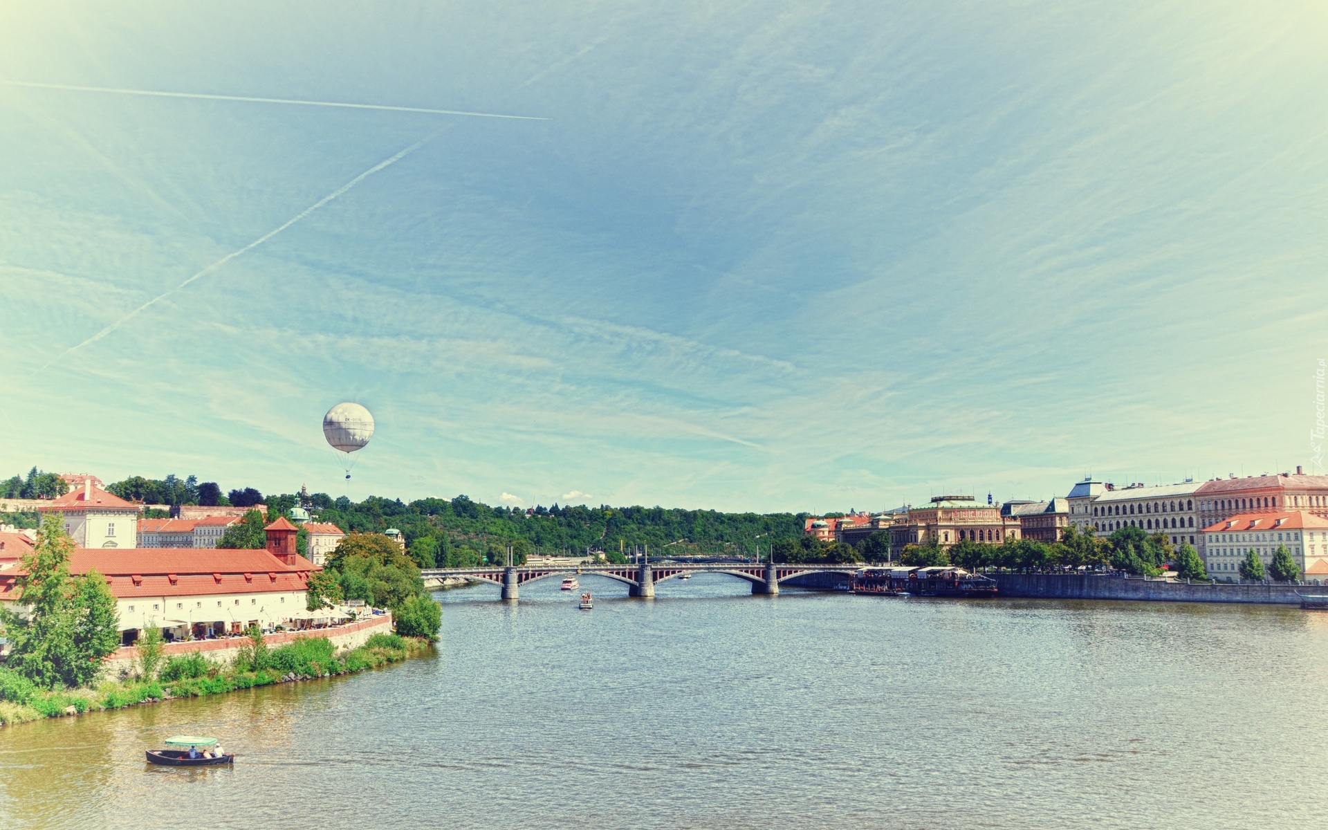 Panorama, Miasta, Rzeka, Most