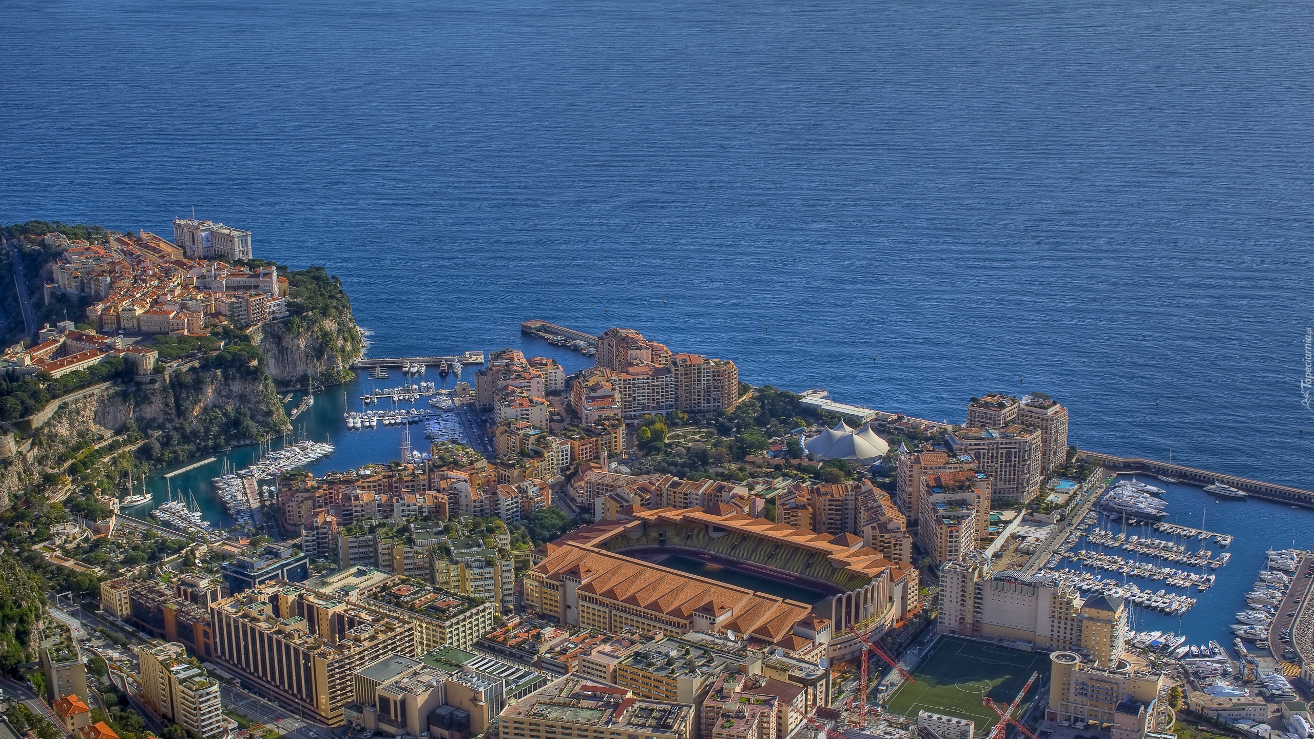 Panorama, Miasta, Monako, Wybrzeże