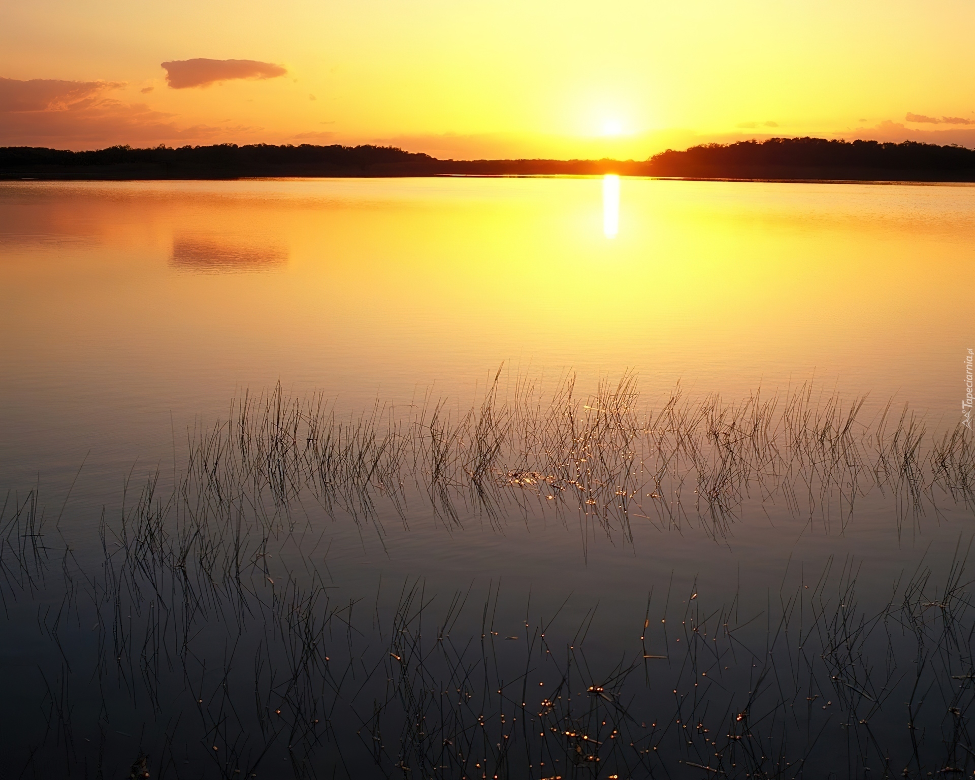 Jezioro, Zachód Słońca