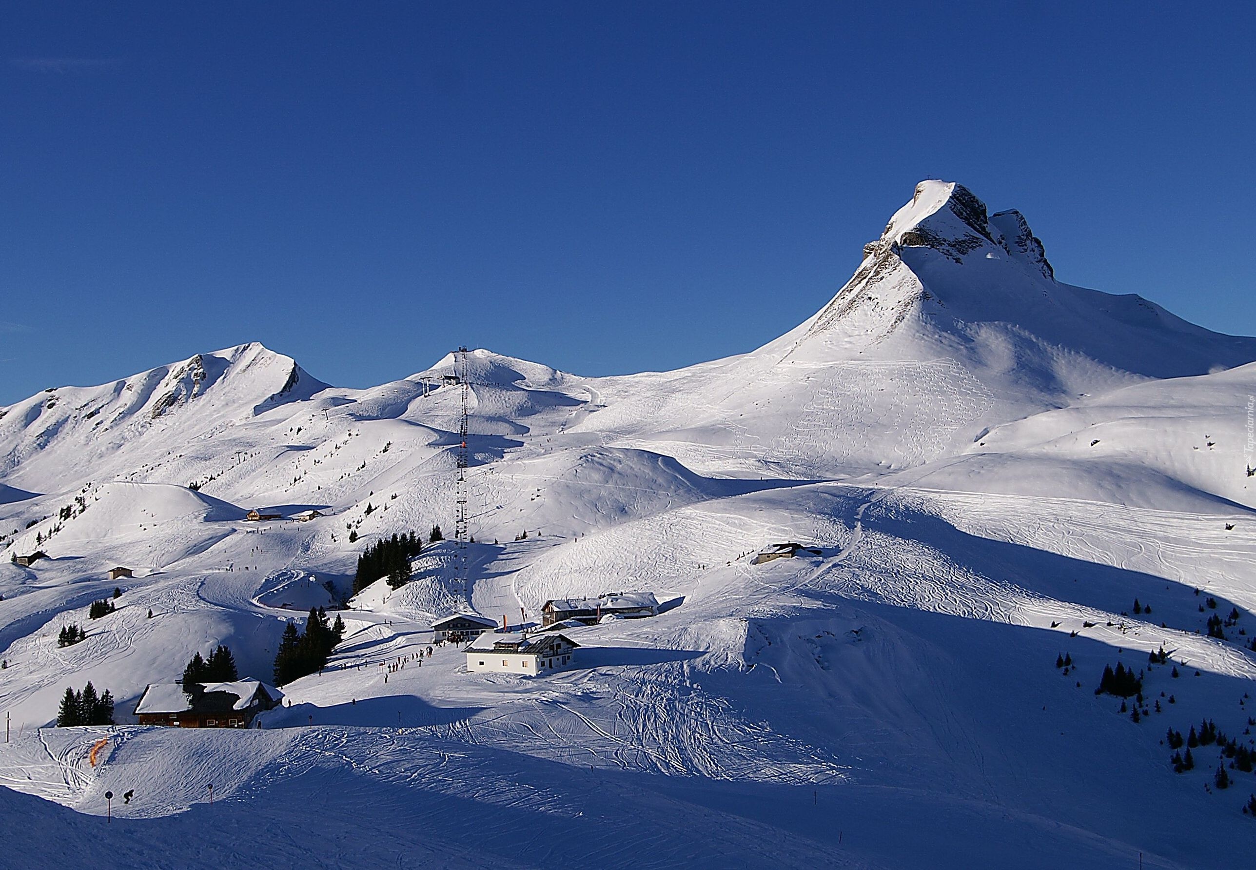 Zima, Góry, Śnieg, Damuls, Austria