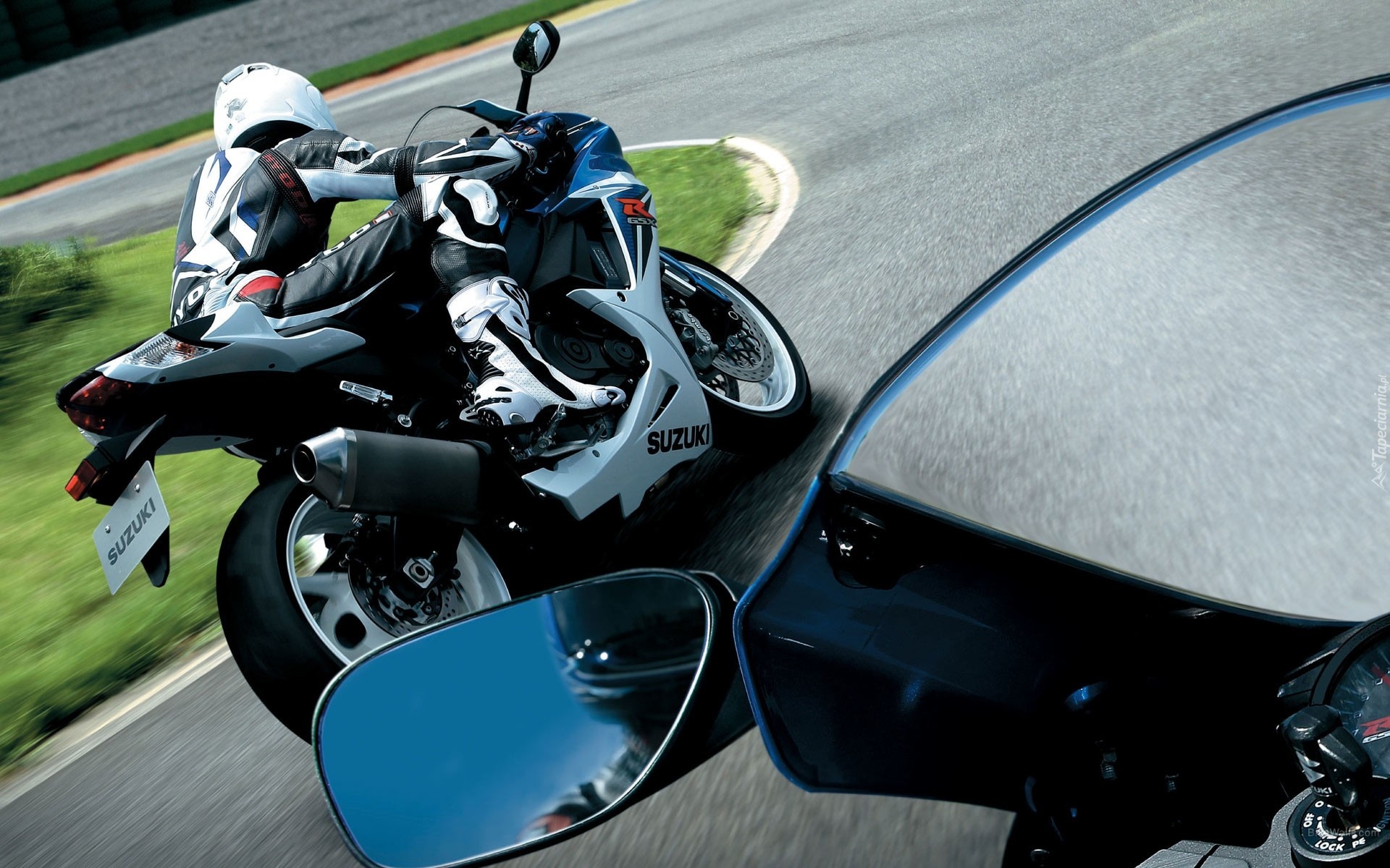 Motor, Lusterko, Motocyklista