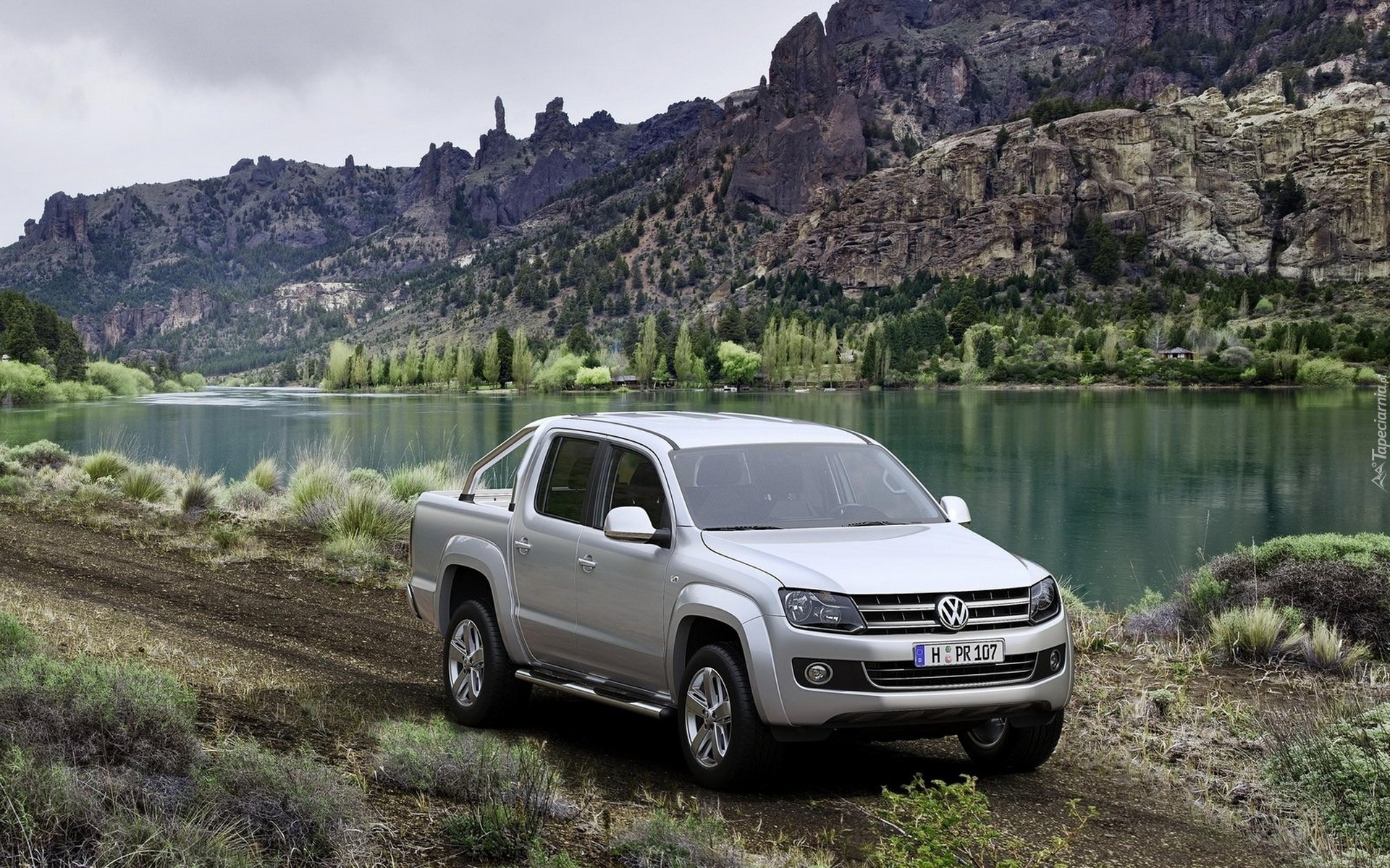 Jezioro, Góry, Volkswagen Amarok